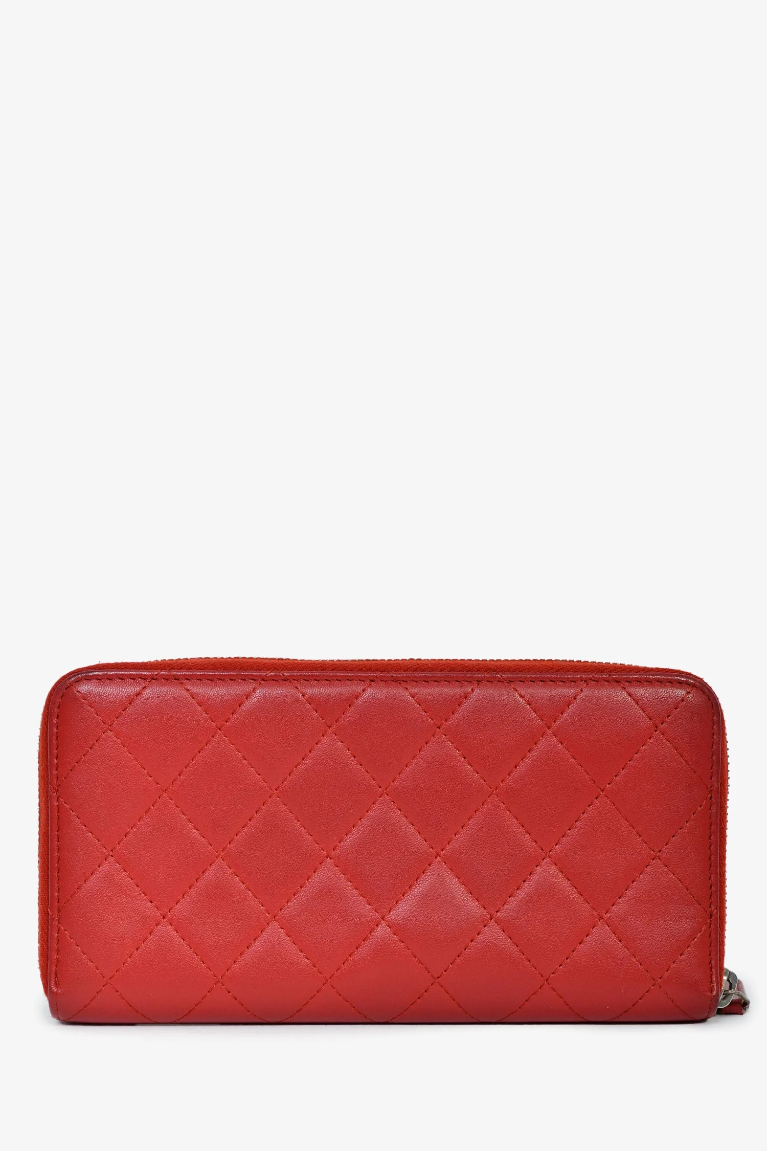 Pre-Loved Chanel™ 2011-12 Red Lambskin Zip Long Wallet - Image 2