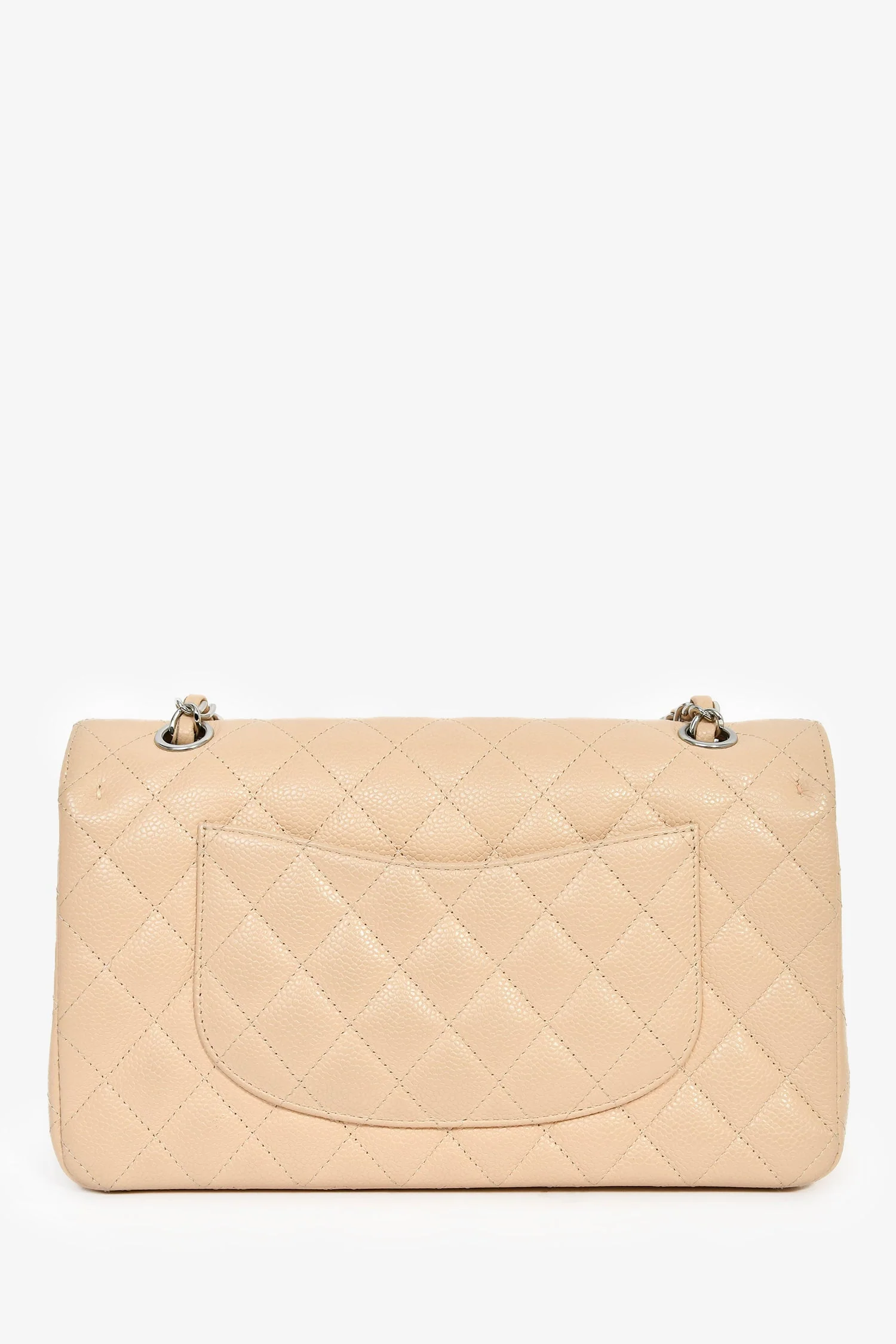 Pre-Loved Chanel™ 2011 Beige Caviar Leather Medium Double Flap Shoulder Bag - Image 2