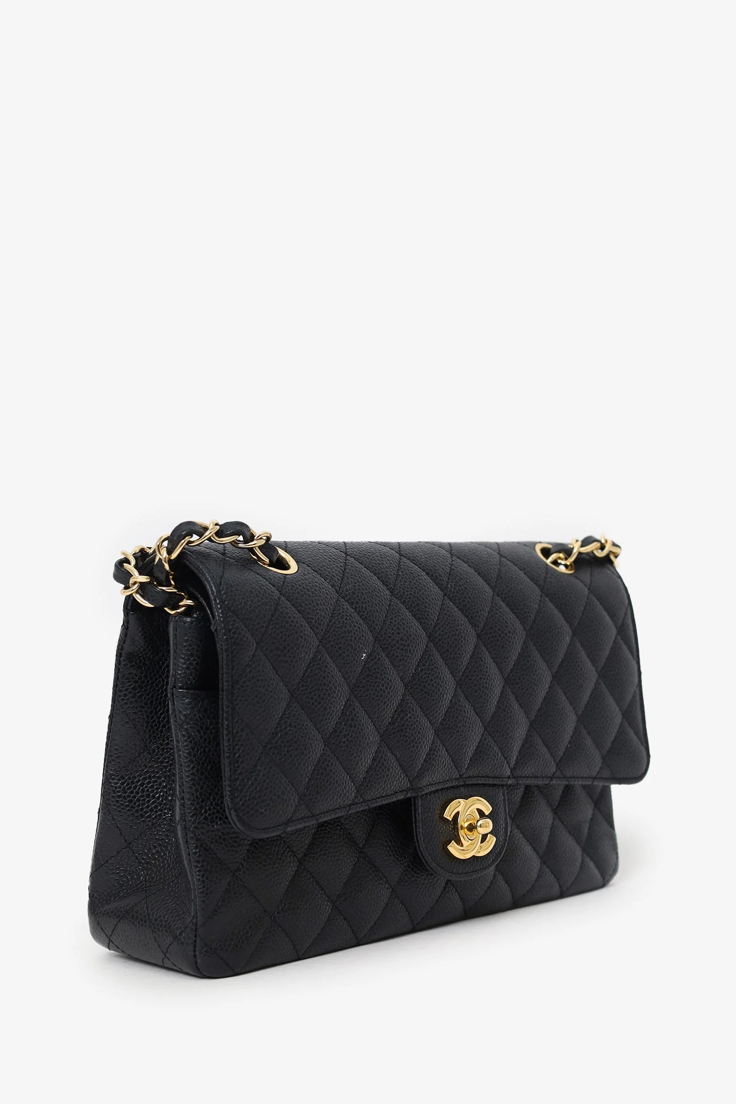 Pre-Loved Chanel™ 2011 Black Caviar Leather Medium Double Flap With Gold-Tone Hardware - Image 2