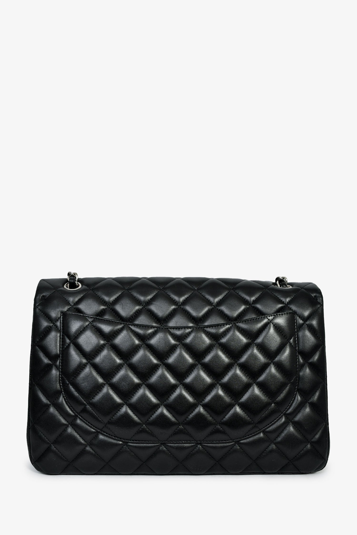 Pre-Loved Chanel™ 2011 Black Lambskin Maxi Single Flap Shoulder Bag - Image 2