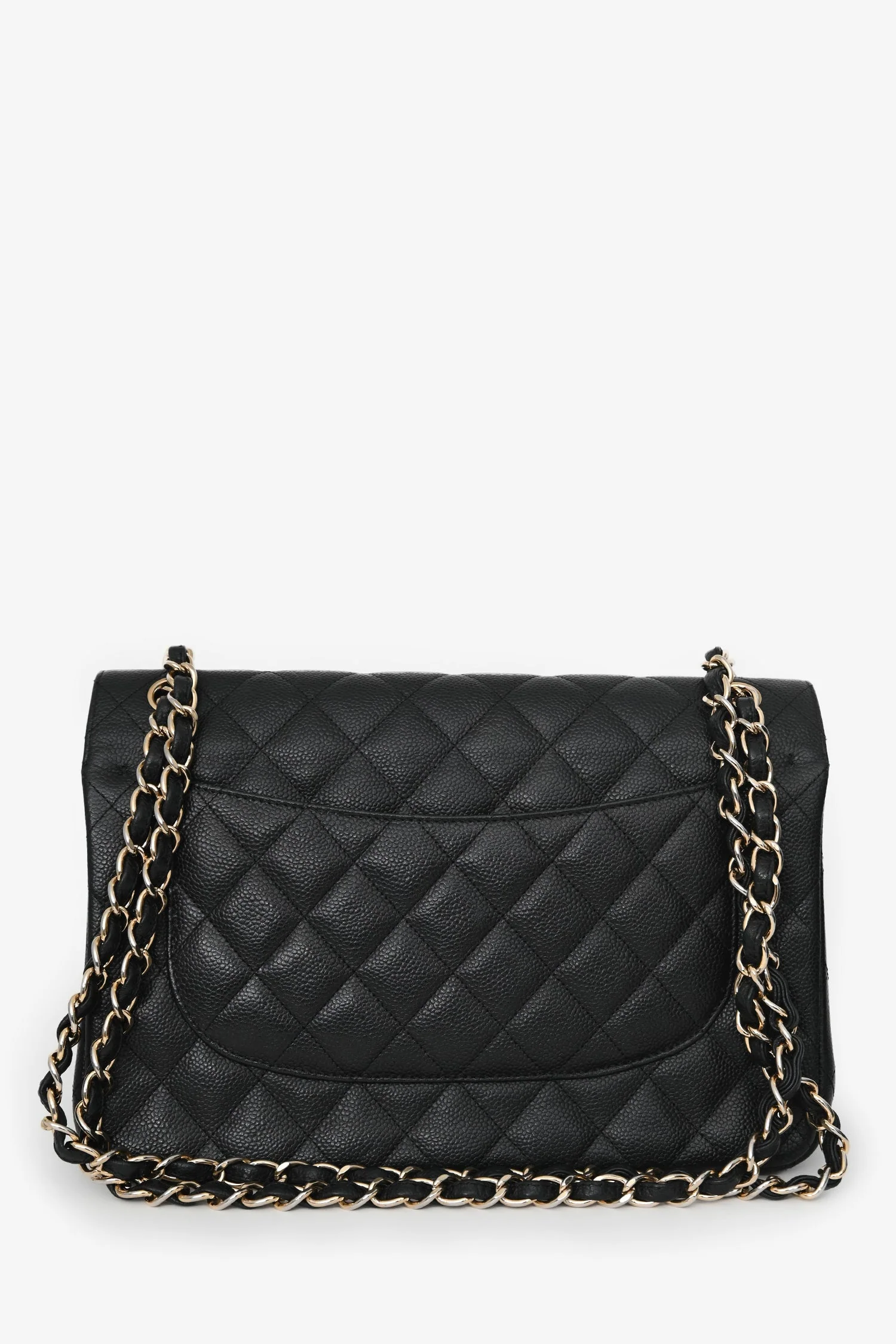 Pre-Loved Chanel™ 2012-13 Black Caviar Leather Jumbo Double Flap Shoulder Bag - Image 2