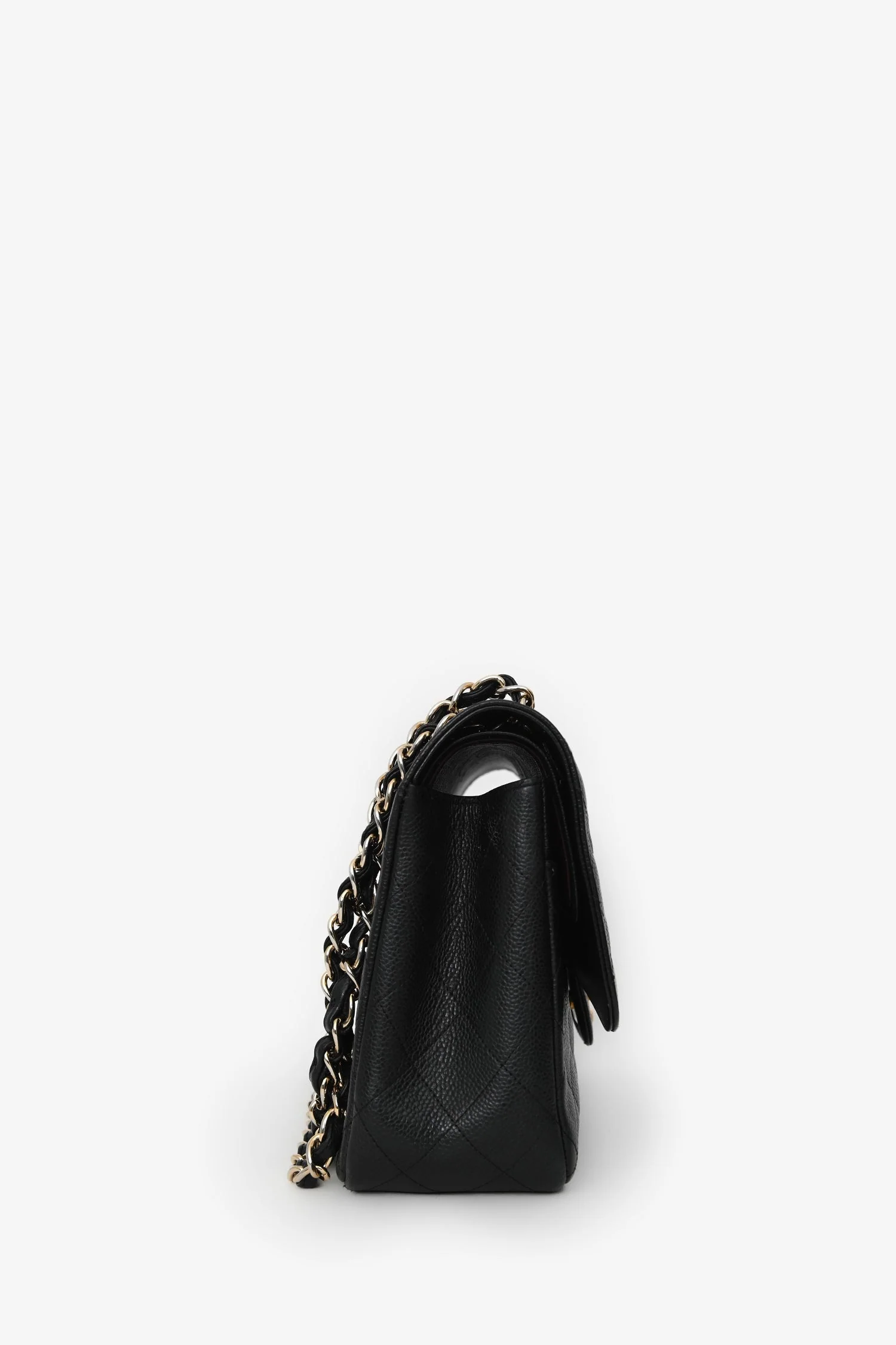 Pre-Loved Chanel™ 2012-13 Black Caviar Leather Jumbo Double Flap Shoulder Bag - Image 3