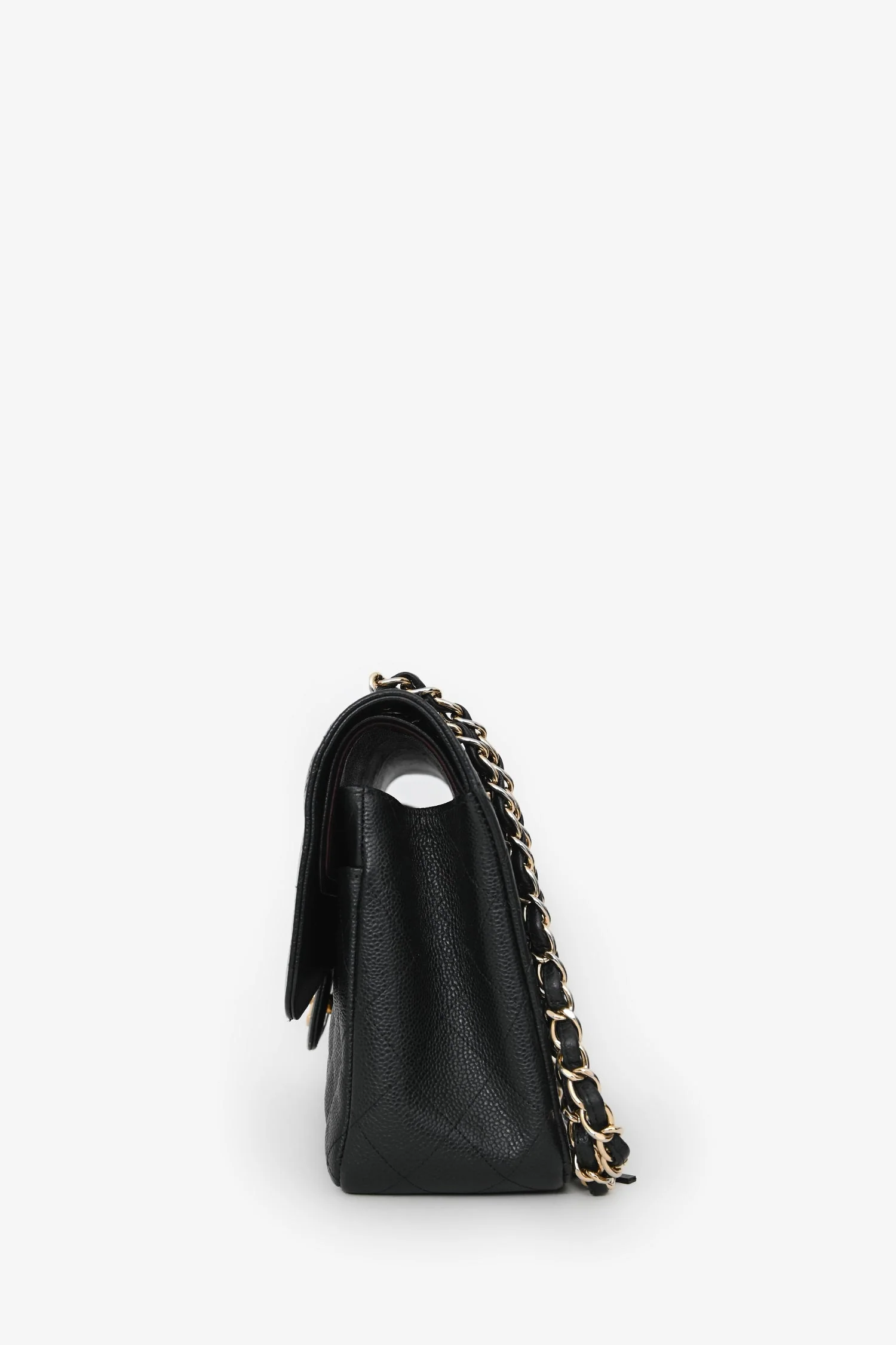 Pre-Loved Chanel™ 2012-13 Black Caviar Leather Jumbo Double Flap Shoulder Bag - Image 4