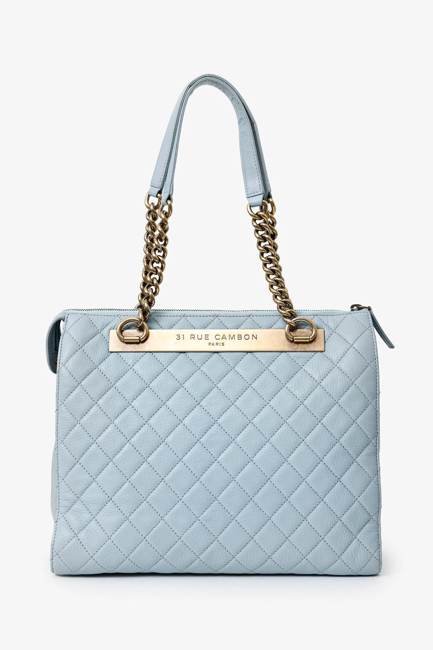 Pre-Loved Chanel™ 2012-13 Blue Quilted Leather Rita Dome Tote - Image 3