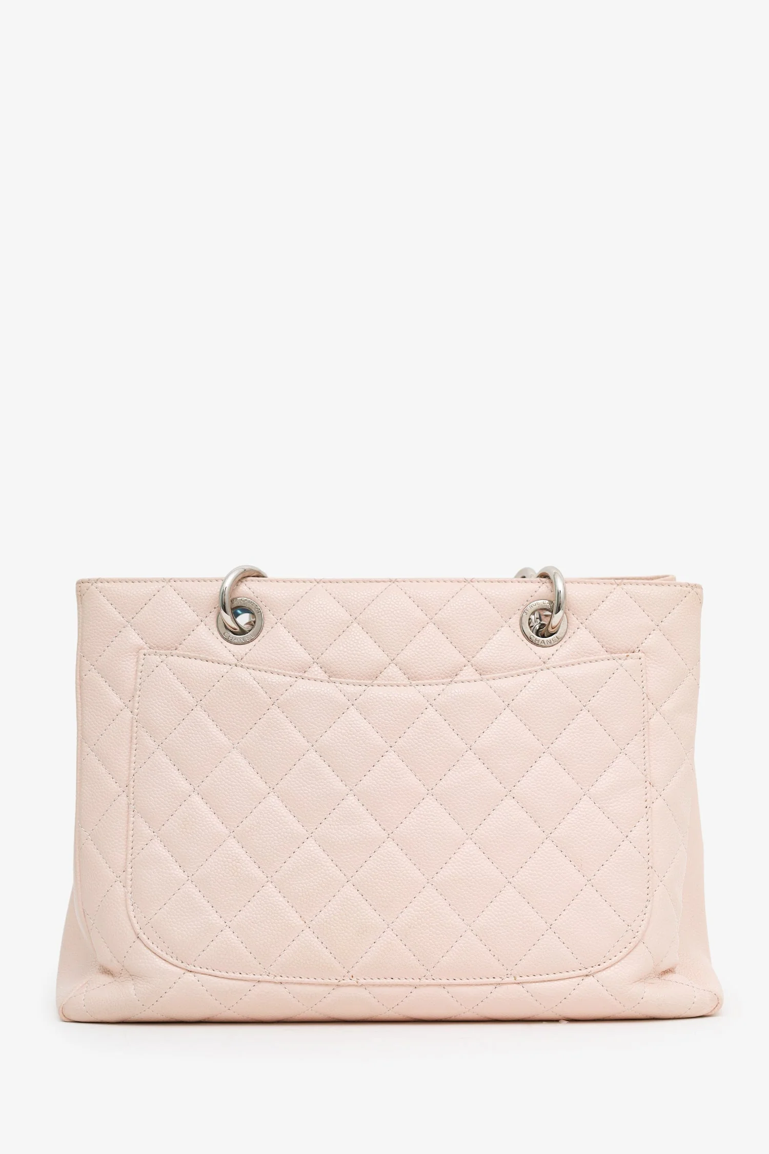 Pre-Loved Chanel™ 2012-13 Pink Caviar Leather Grand Shopping Tote - Image 2