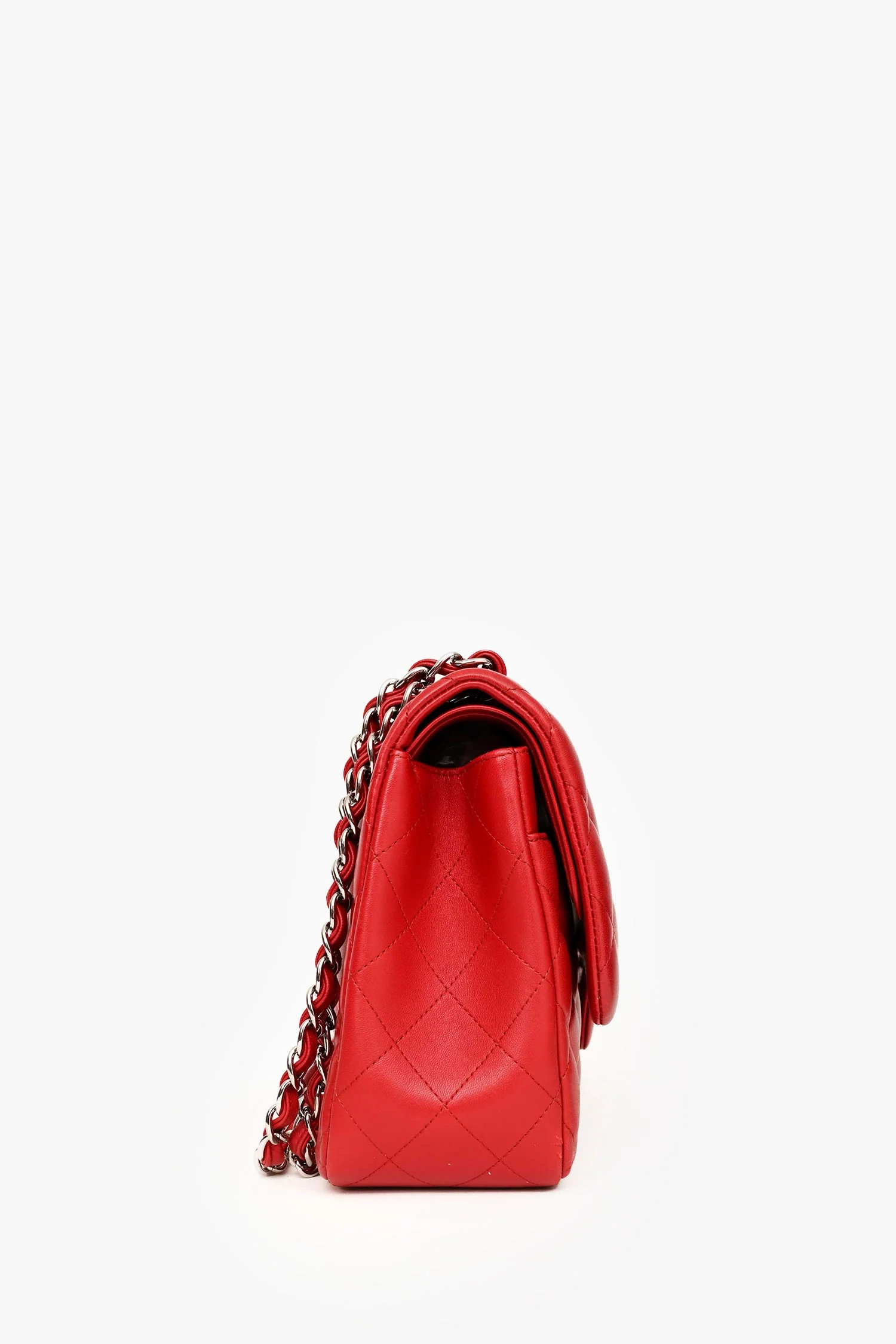 Pre-Loved Chanel™ 2012-13 Red Lambskin Leather Classic Large Double Flap - Image 2