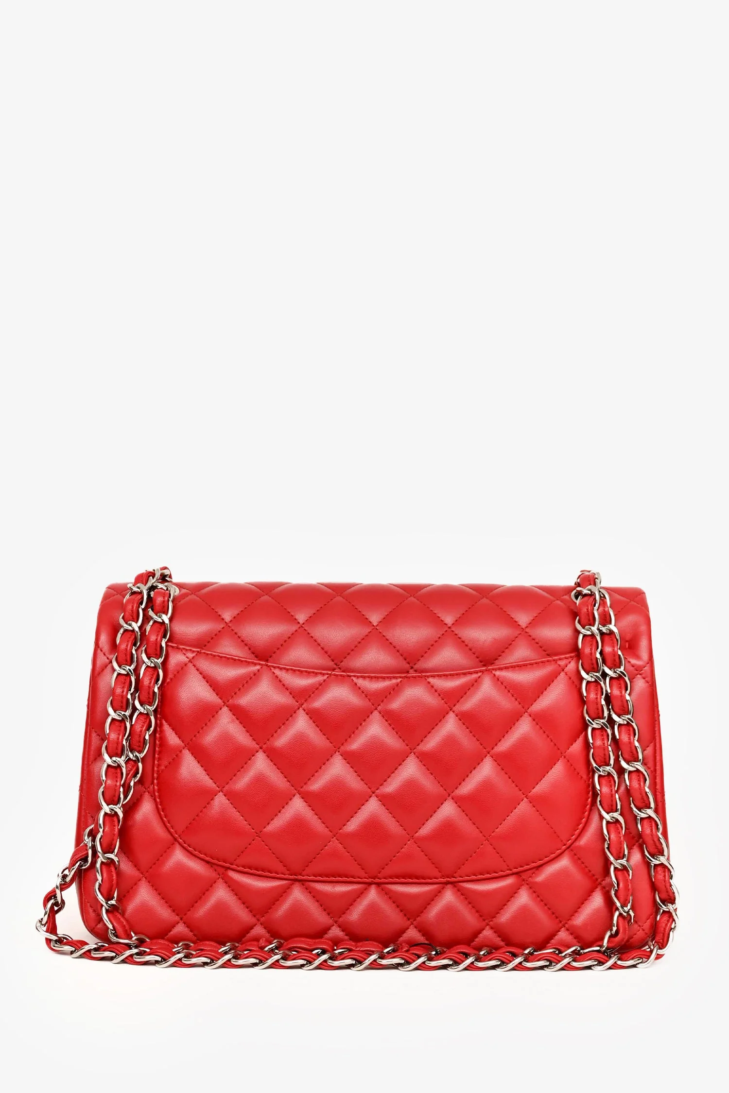Pre-Loved Chanel™ 2012-13 Red Lambskin Leather Classic Large Double Flap - Image 3