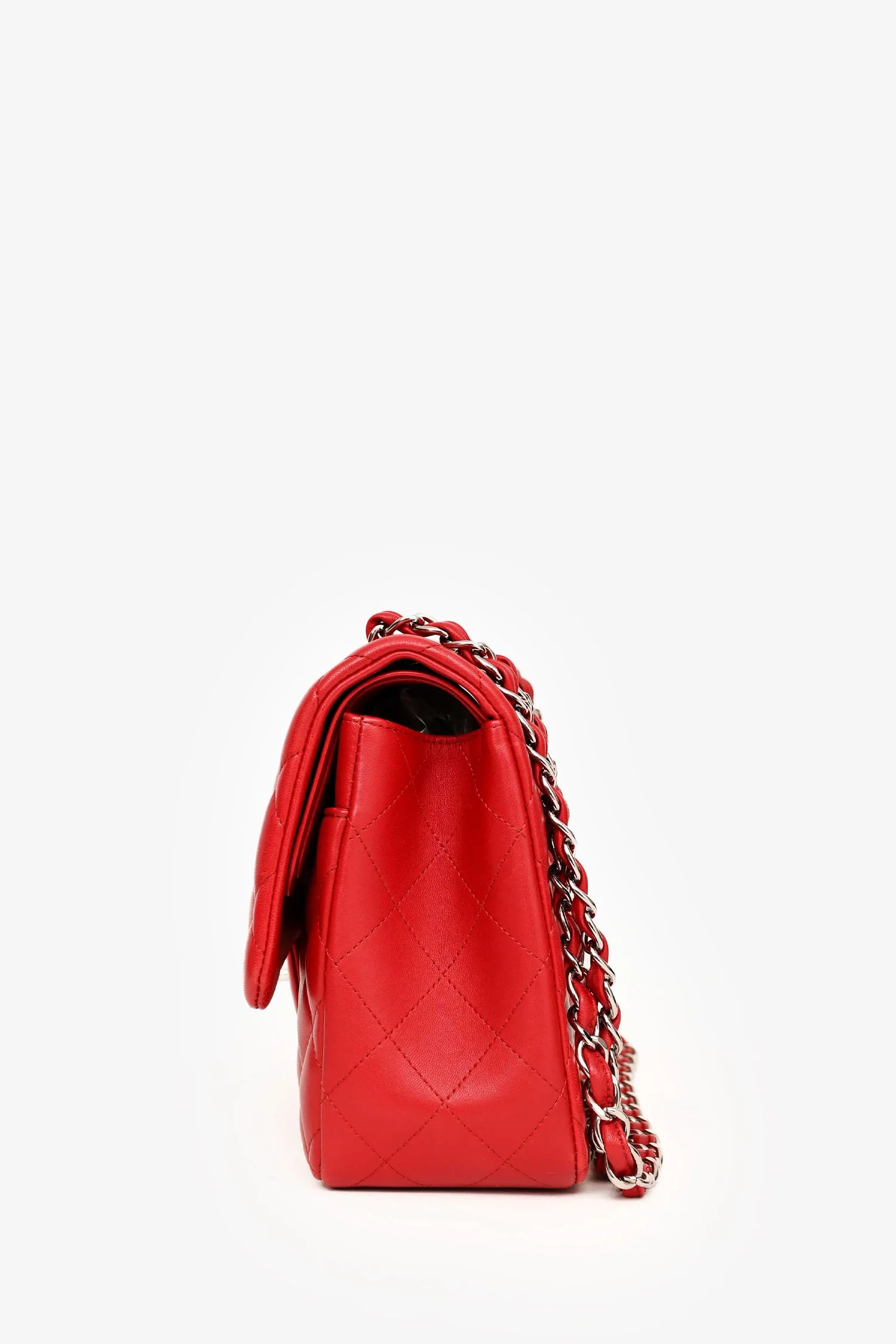 Pre-Loved Chanel™ 2012-13 Red Lambskin Leather Classic Large Double Flap - Image 4