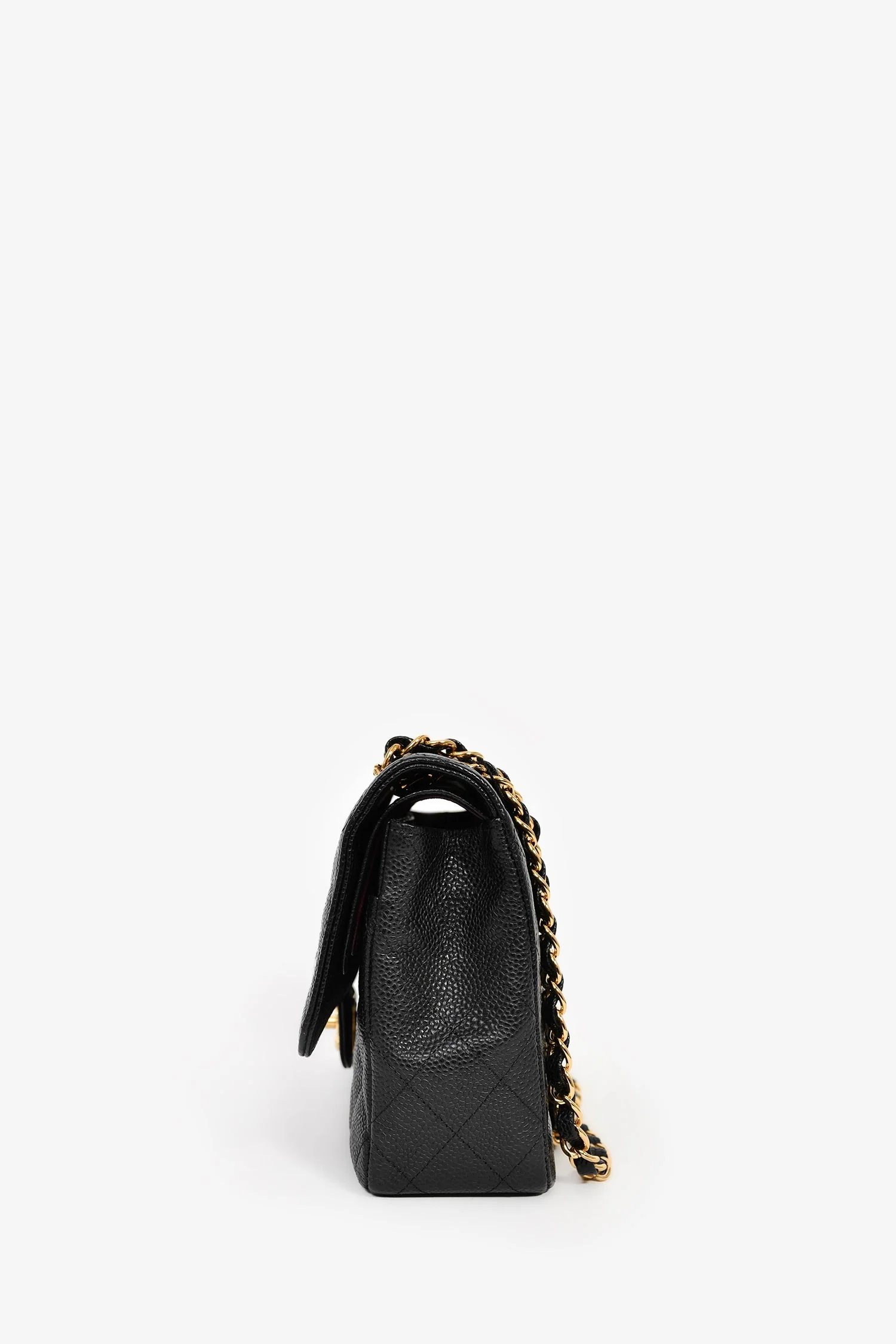 Pre-Loved Chanel™ 2012 Black Quilted Caviar Leather Medium Classic Double Flap - Image 4