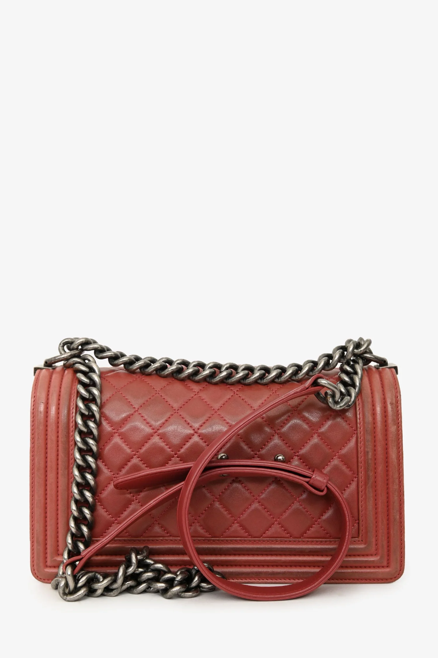Chanel™ 2012 Peach Lambskin Medium Boy Bag (Pre-Loved ) - Image 2