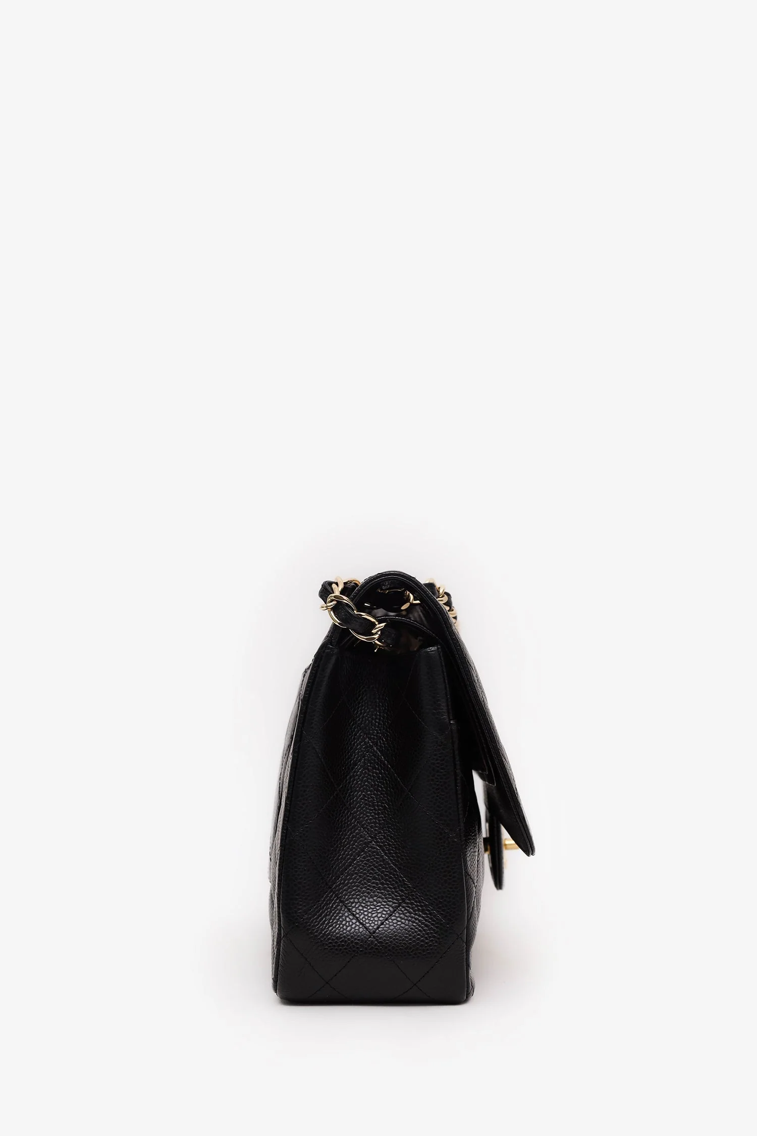 Pre-Loved Chanel™ 2013-14 Black Caviar Jumbo Classic Double Flap Bag - Image 3