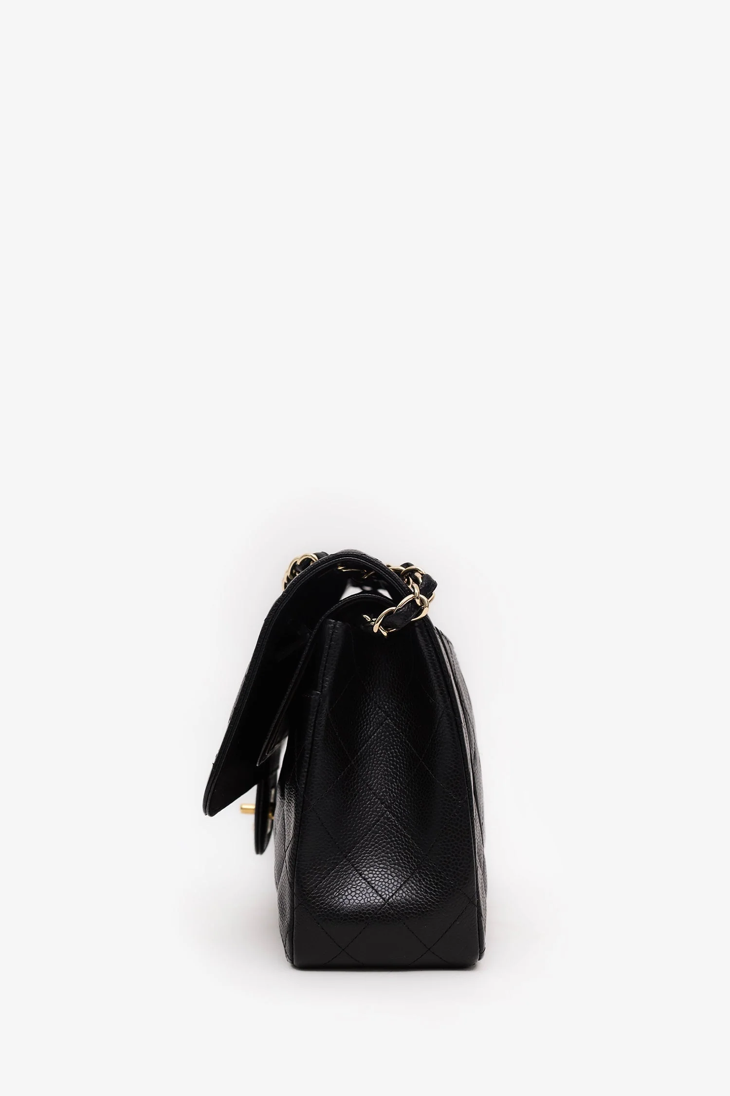 Pre-Loved Chanel™ 2013-14 Black Caviar Jumbo Classic Double Flap Bag - Image 4