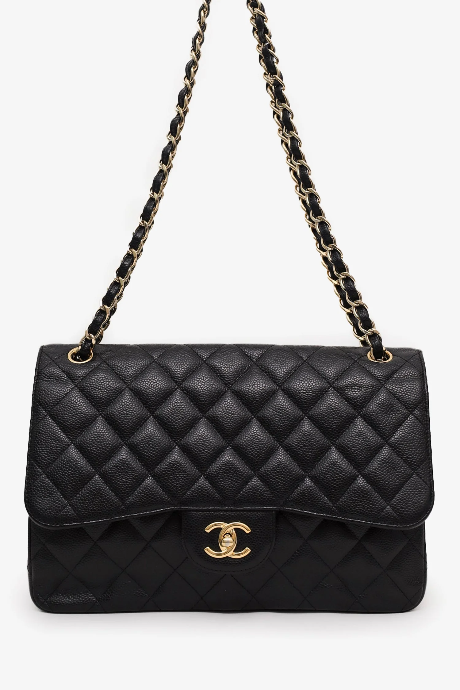 Pre-Loved Chanel™ 2013-14 Black Caviar Jumbo Classic Double Flap Bag - Image 7