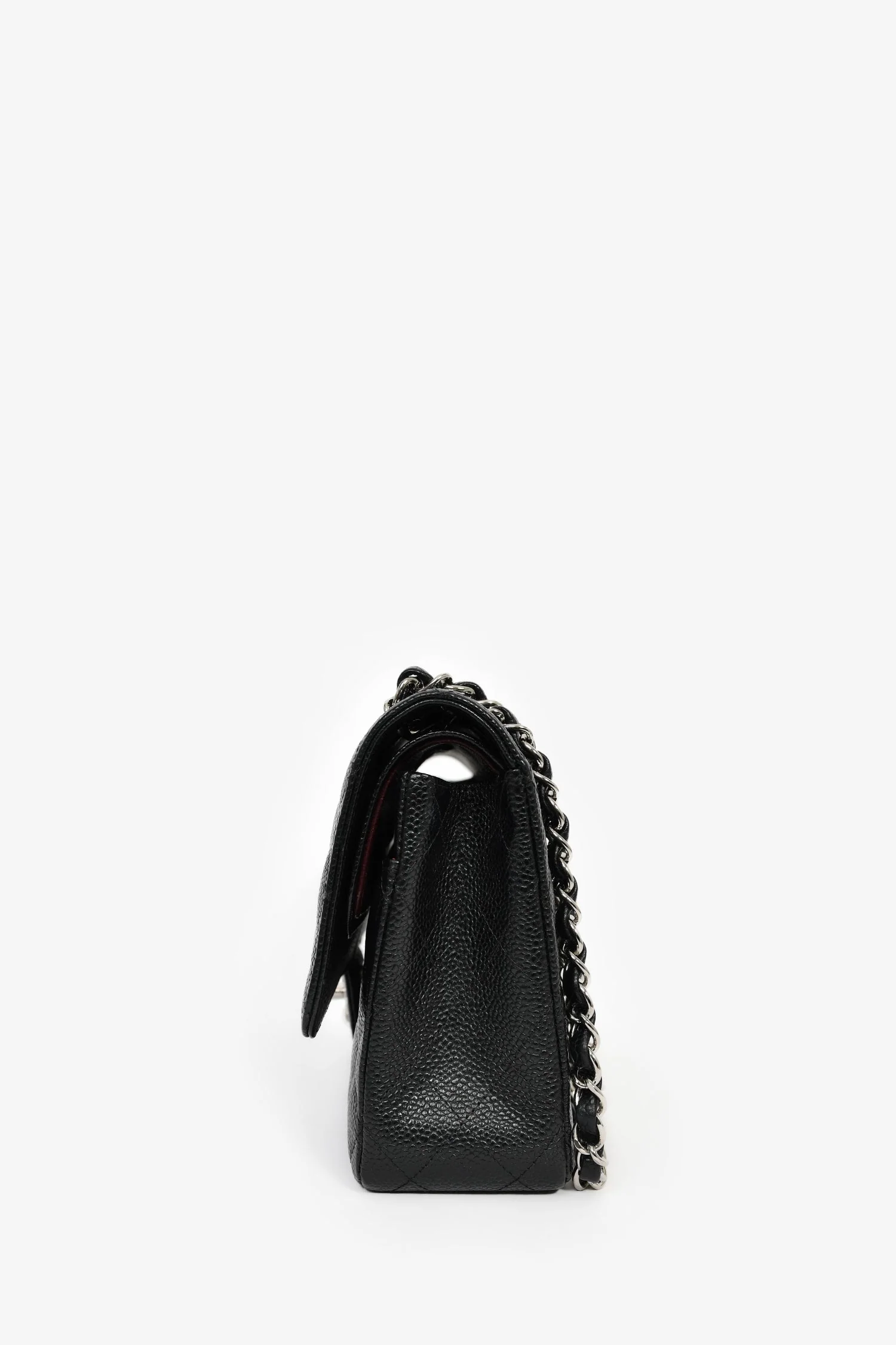 Pre-Loved Chanel™ 2013/14 Black Quilted Caviar Leather Medium Classic Double Flap SHW - Image 5