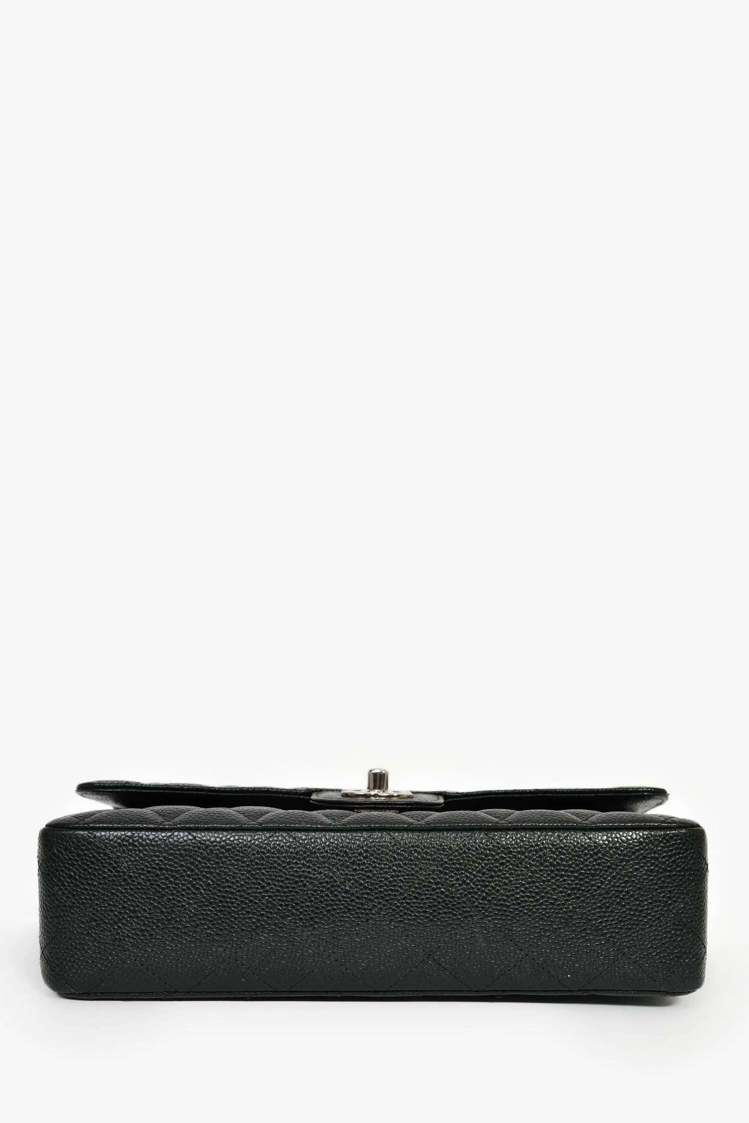 Pre-Loved Chanel™ 2013/14 Black Quilted Caviar Leather Medium Classic Double Flap SHW - Image 6
