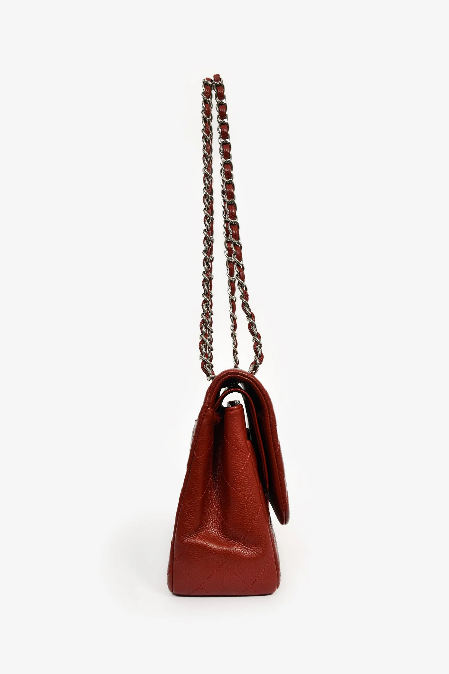 Pre-Loved Chanel™ 2013-14 Burgundy Caviar Leather Medium Classic Double Flap Bag - Image 3