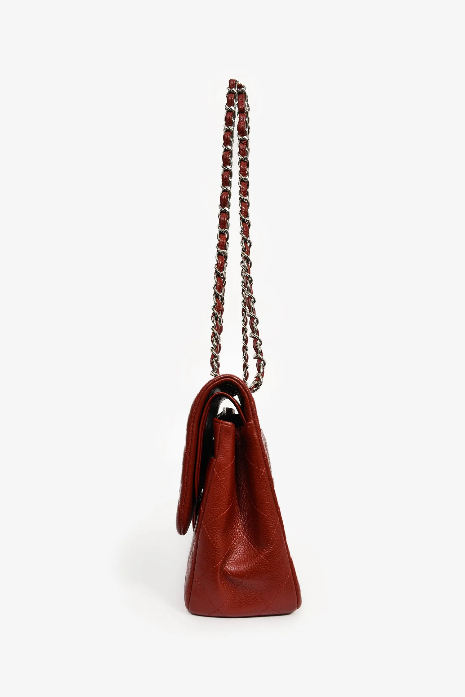 Pre-Loved Chanel™ 2013-14 Burgundy Caviar Leather Medium Classic Double Flap Bag - Image 4