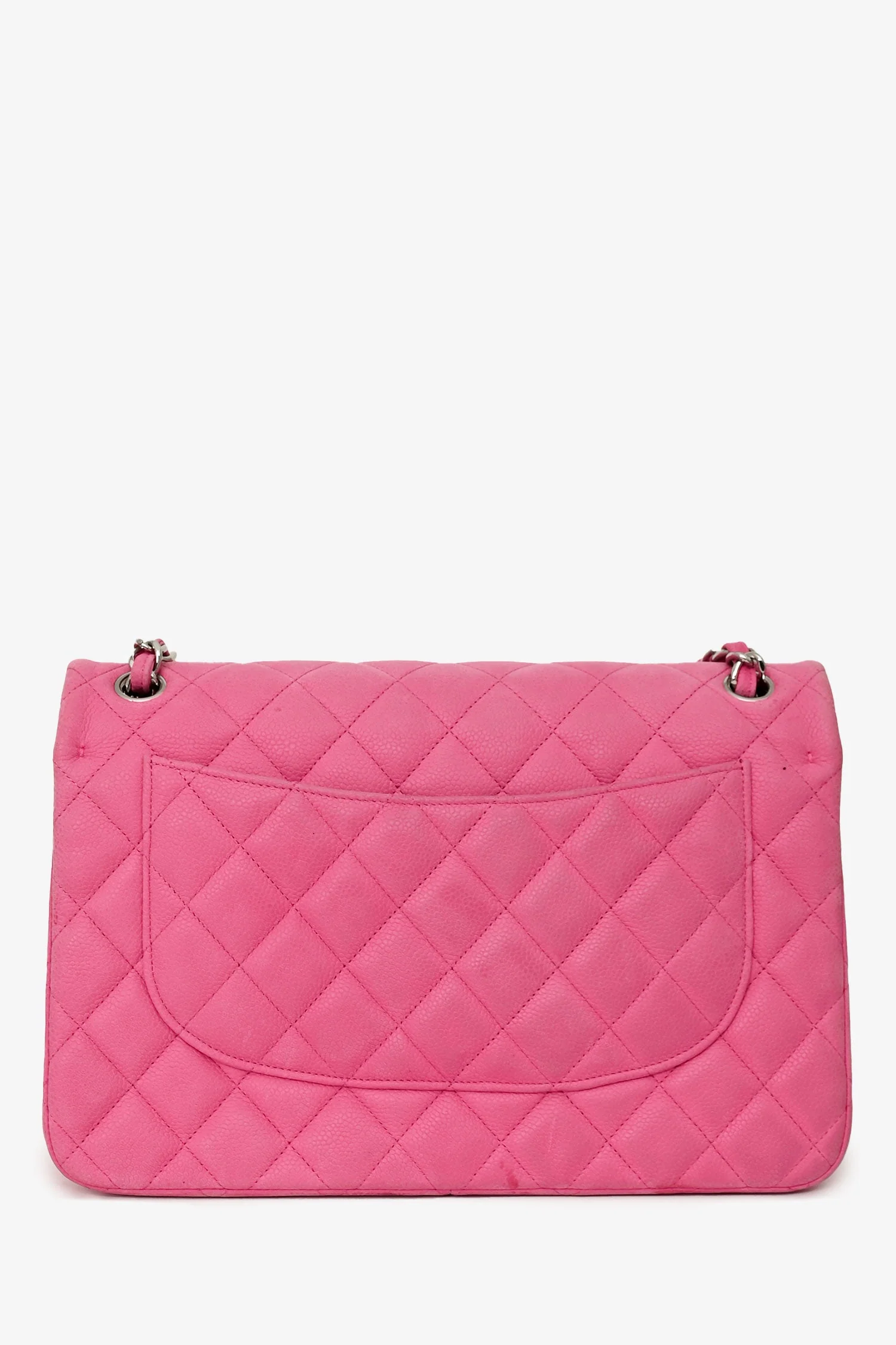 Pre-Loved Chanel™ 2013/14 Pink Caviar Jumbo Double Flap SHW - Image 2