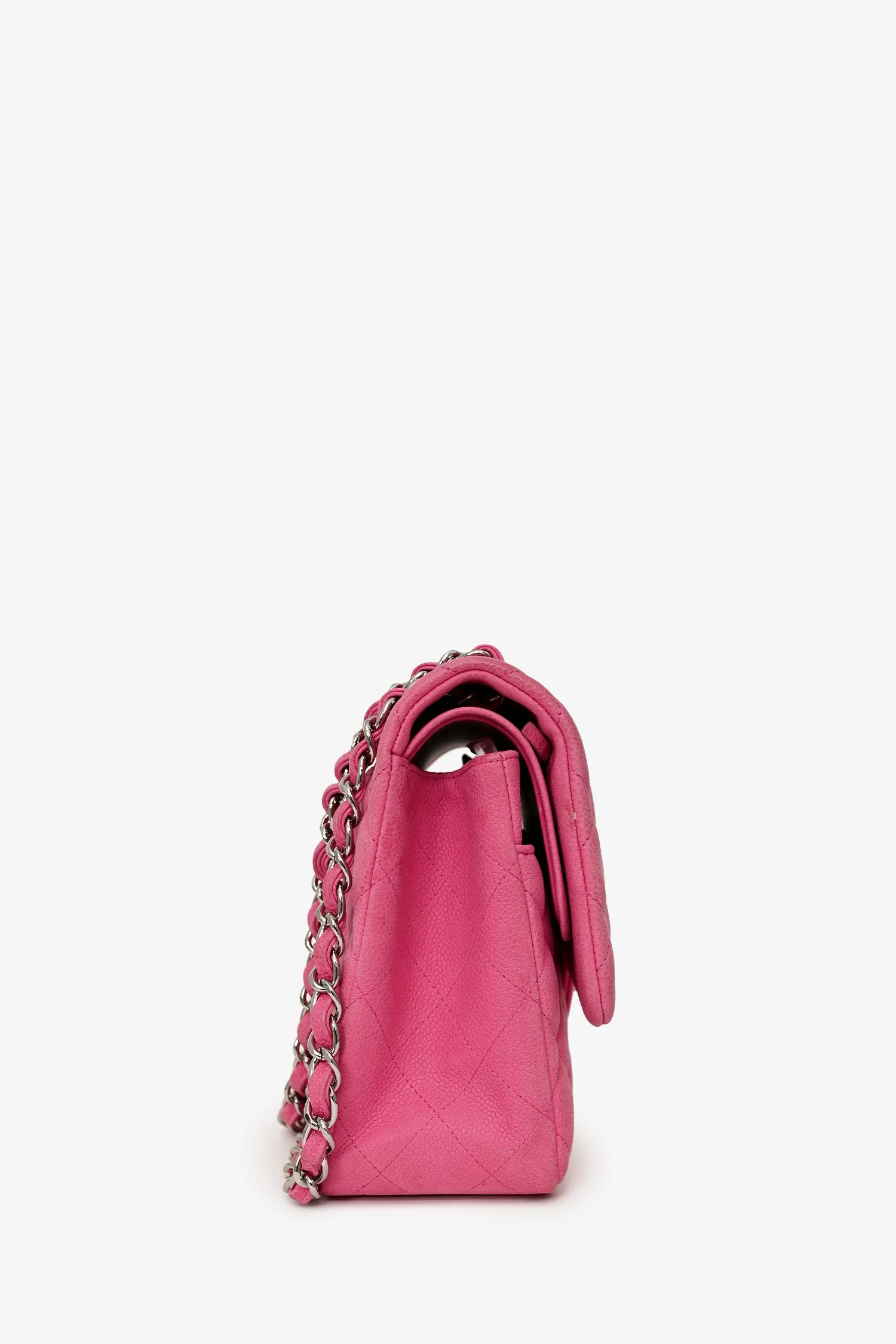 Pre-Loved Chanel™ 2013/14 Pink Caviar Jumbo Double Flap SHW - Image 3