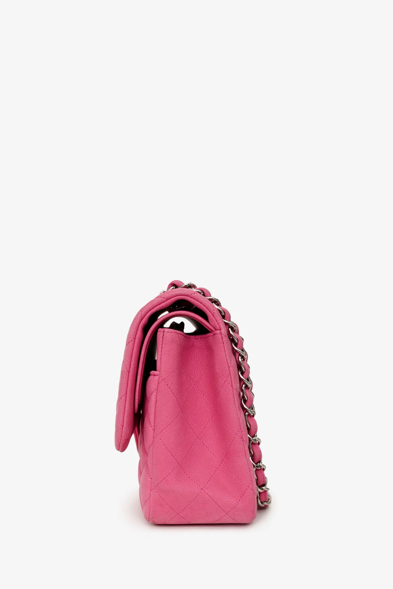 Pre-Loved Chanel™ 2013/14 Pink Caviar Jumbo Double Flap SHW - Image 4