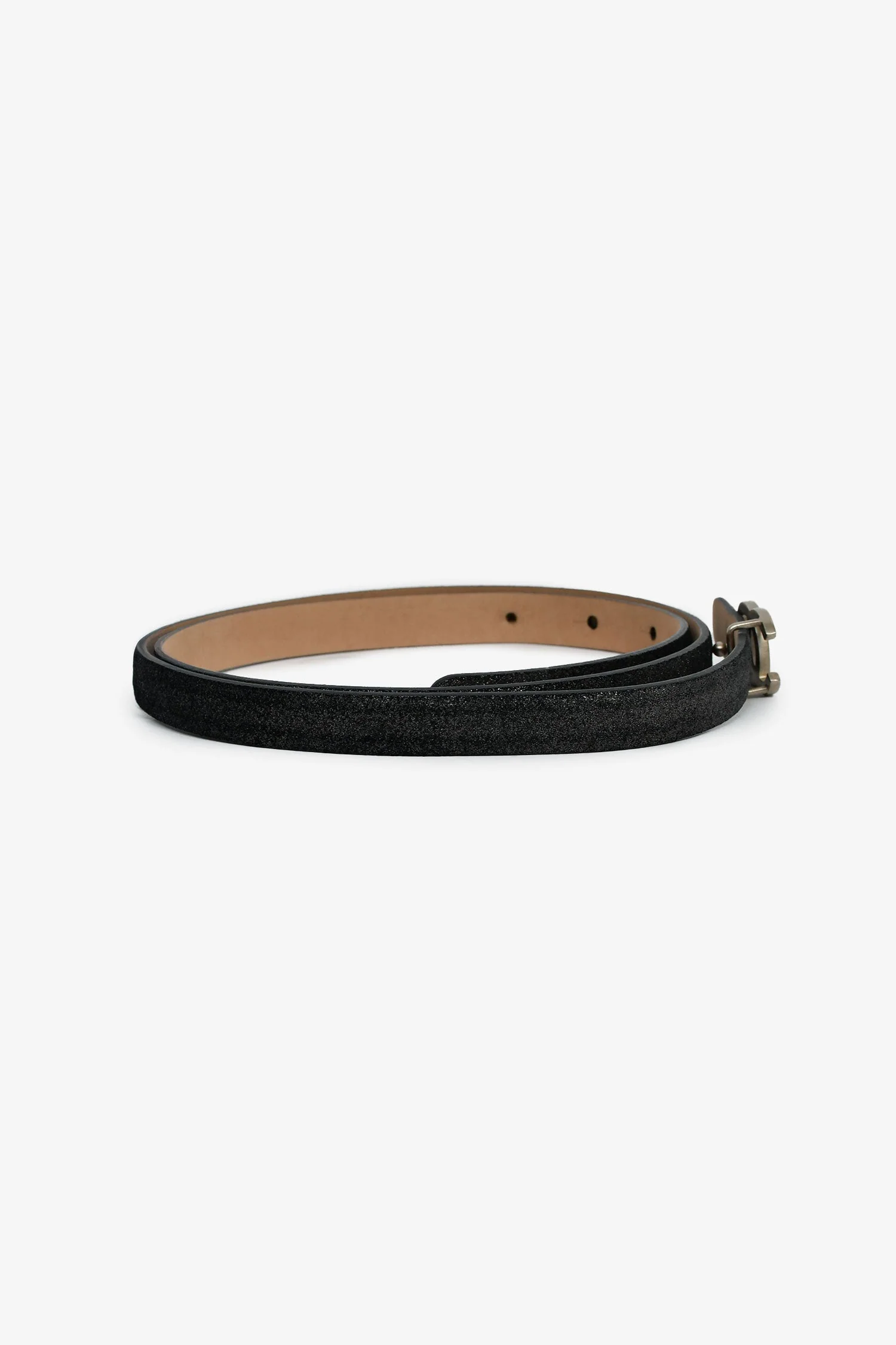 Pre-Loved Chanel™ 2013 Black Metallic Leather CC Belt Size 85/34 - Image 2