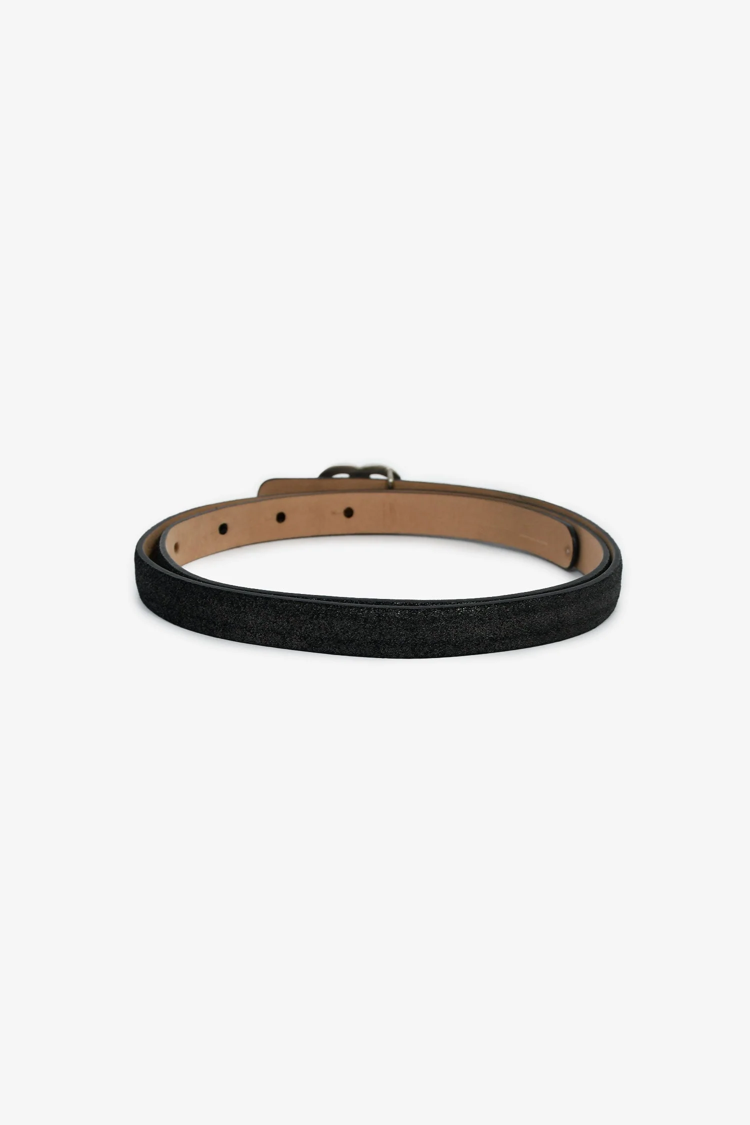 Pre-Loved Chanel™ 2013 Black Metallic Leather CC Belt Size 85/34 - Image 3