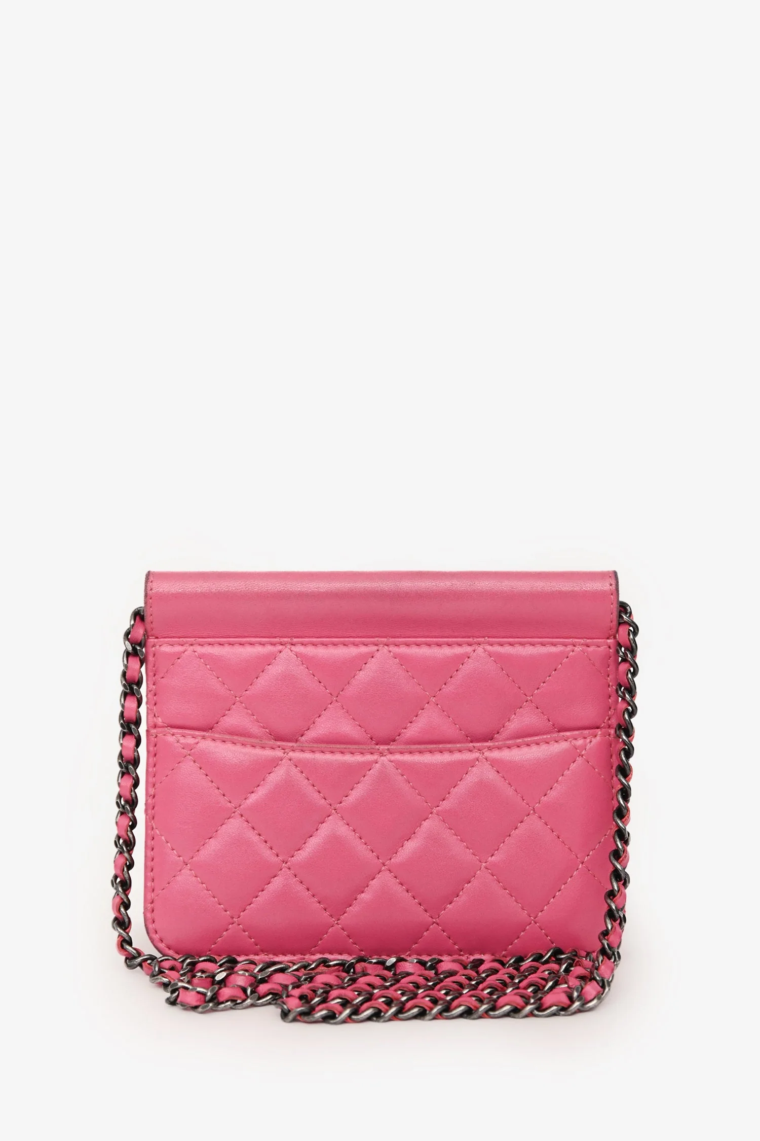Pre-Loved Chanel™ 2013 Pink Quilted Lambskin Mini Crossing Times Flap Bag - Image 2
