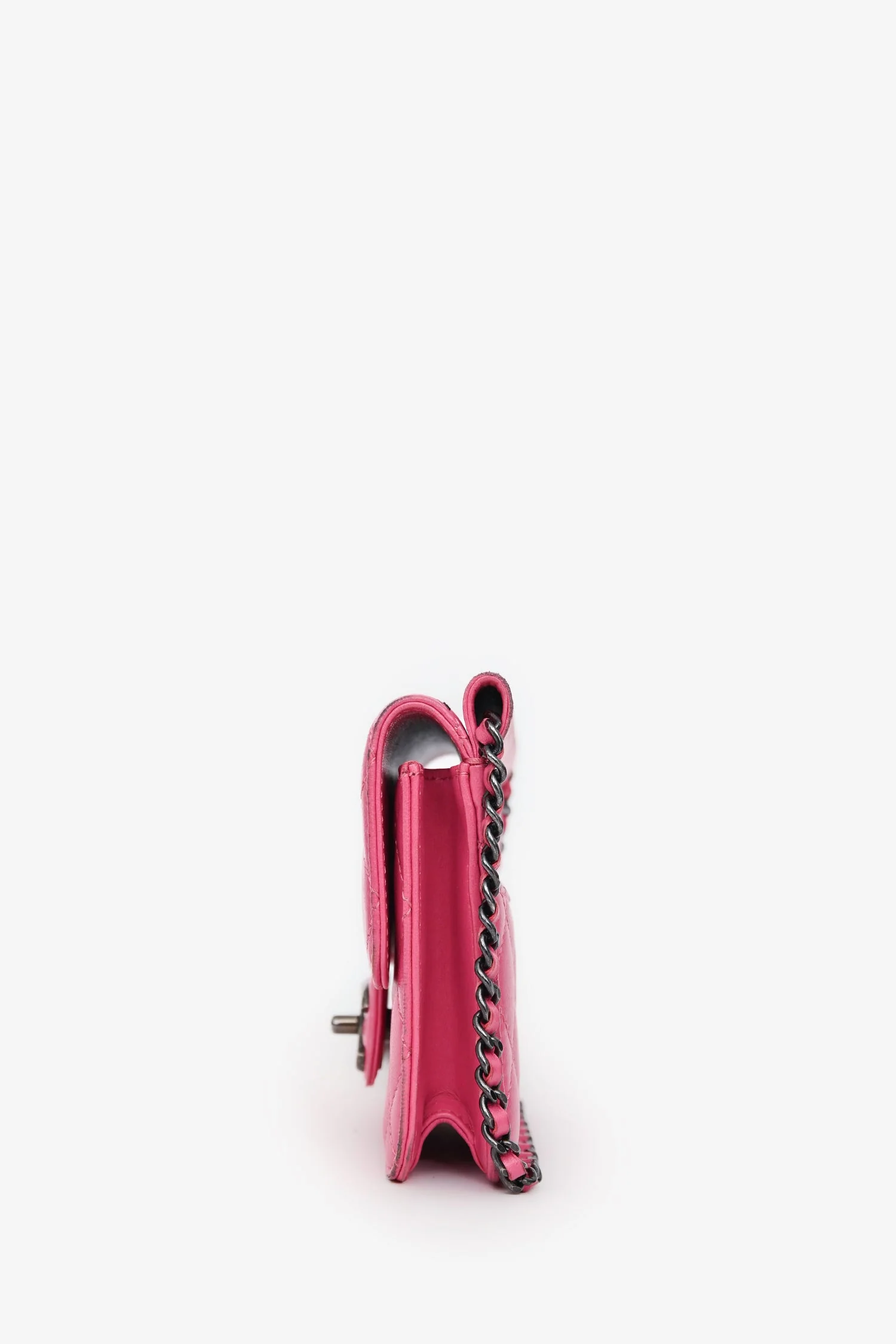 Pre-Loved Chanel™ 2013 Pink Quilted Lambskin Mini Crossing Times Flap Bag - Image 4