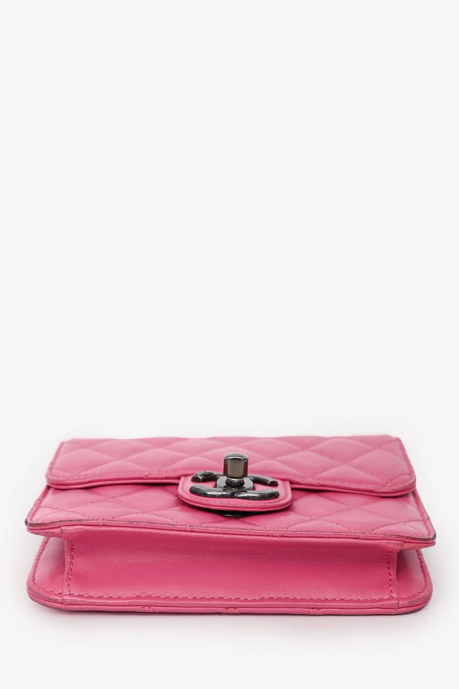 Pre-Loved Chanel™ 2013 Pink Quilted Lambskin Mini Crossing Times Flap Bag - Image 5