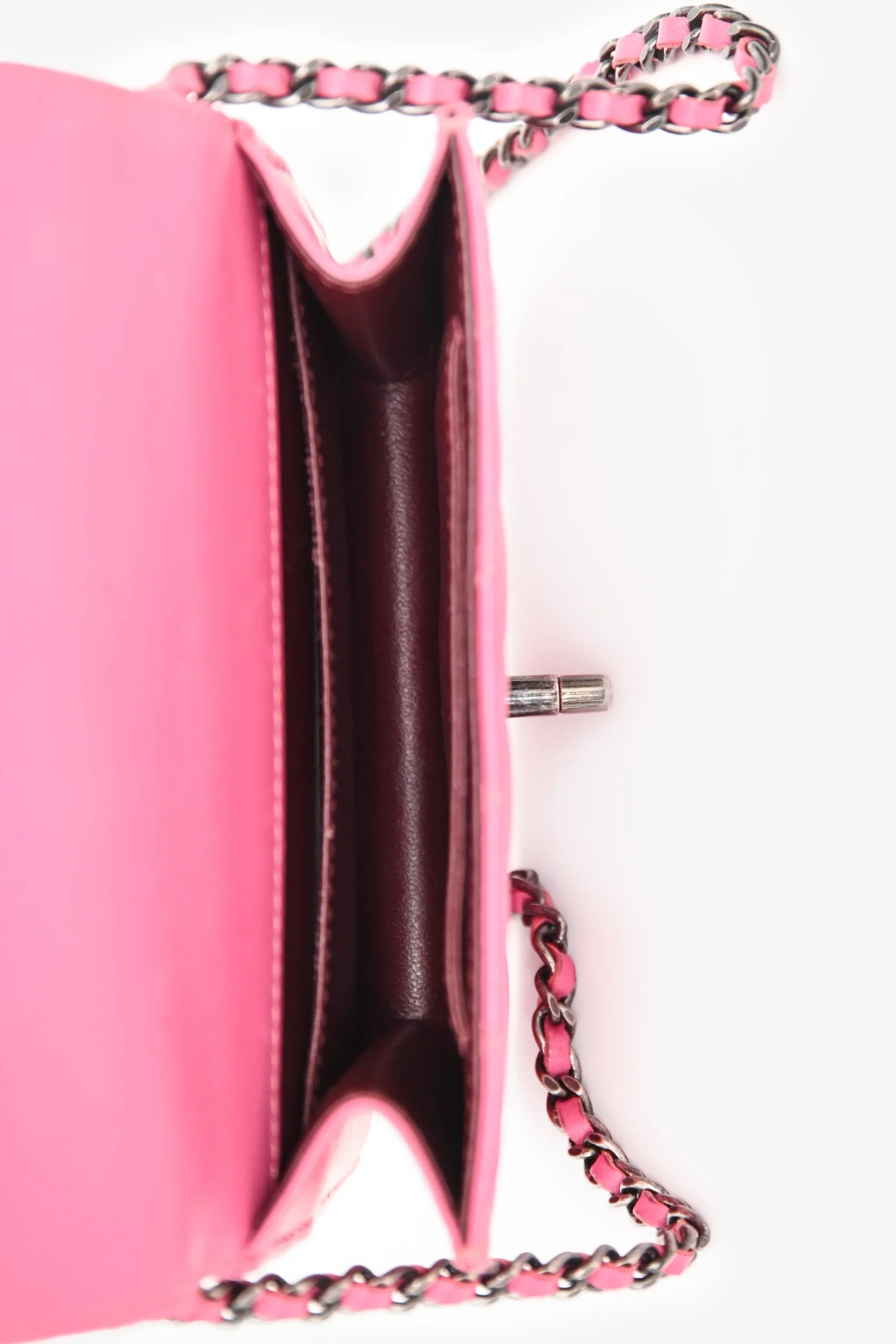 Pre-Loved Chanel™ 2013 Pink Quilted Lambskin Mini Crossing Times Flap Bag - Image 6