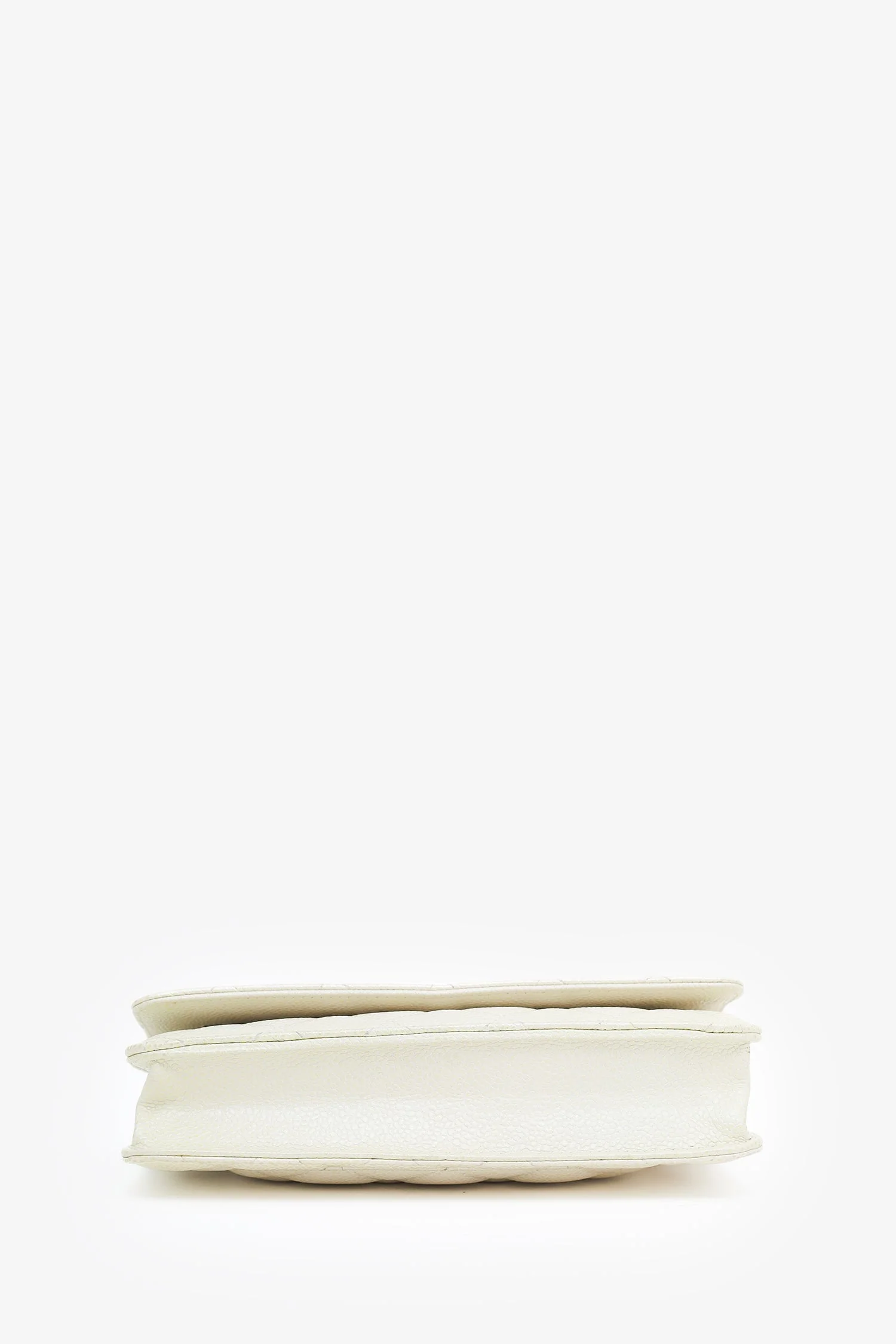Pre-Loved Chanel™ 2014-15 Beige Metallic Caviar Leather Wallet on Chain - Image 5