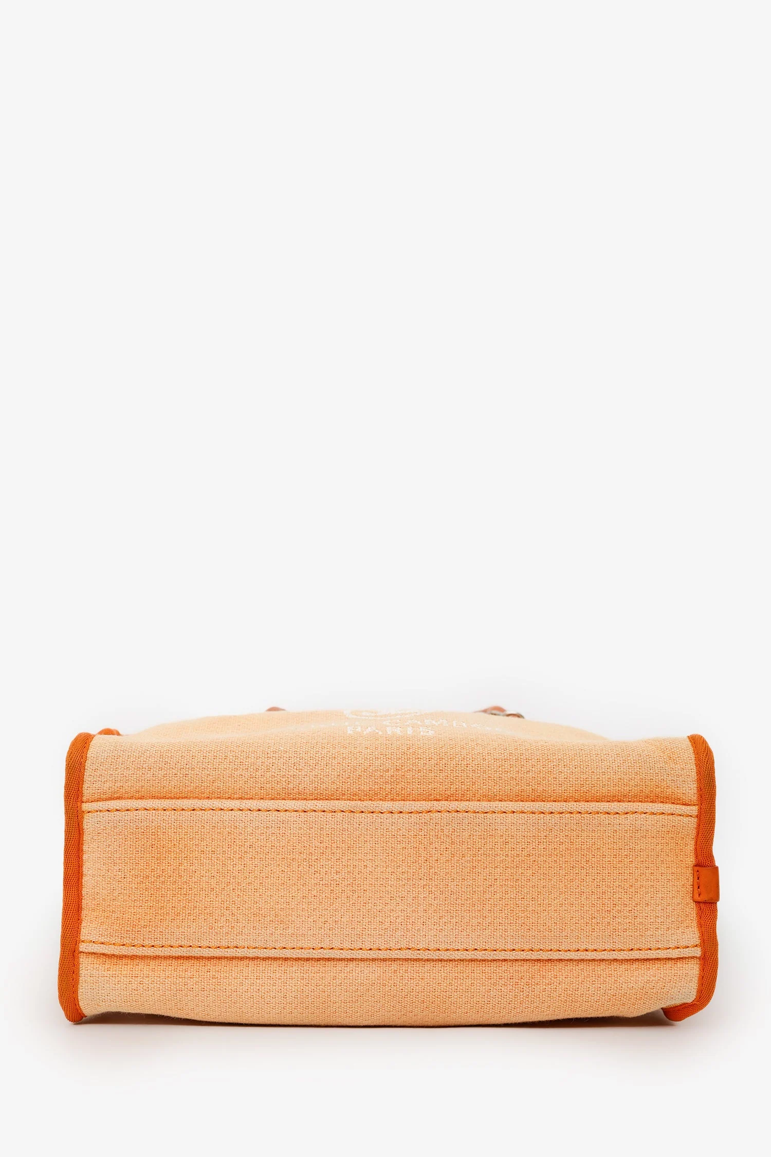 Pre-Loved Chanel™ 2014-15 Orange Canvas Deauville Mini Bowling Bag - Image 5