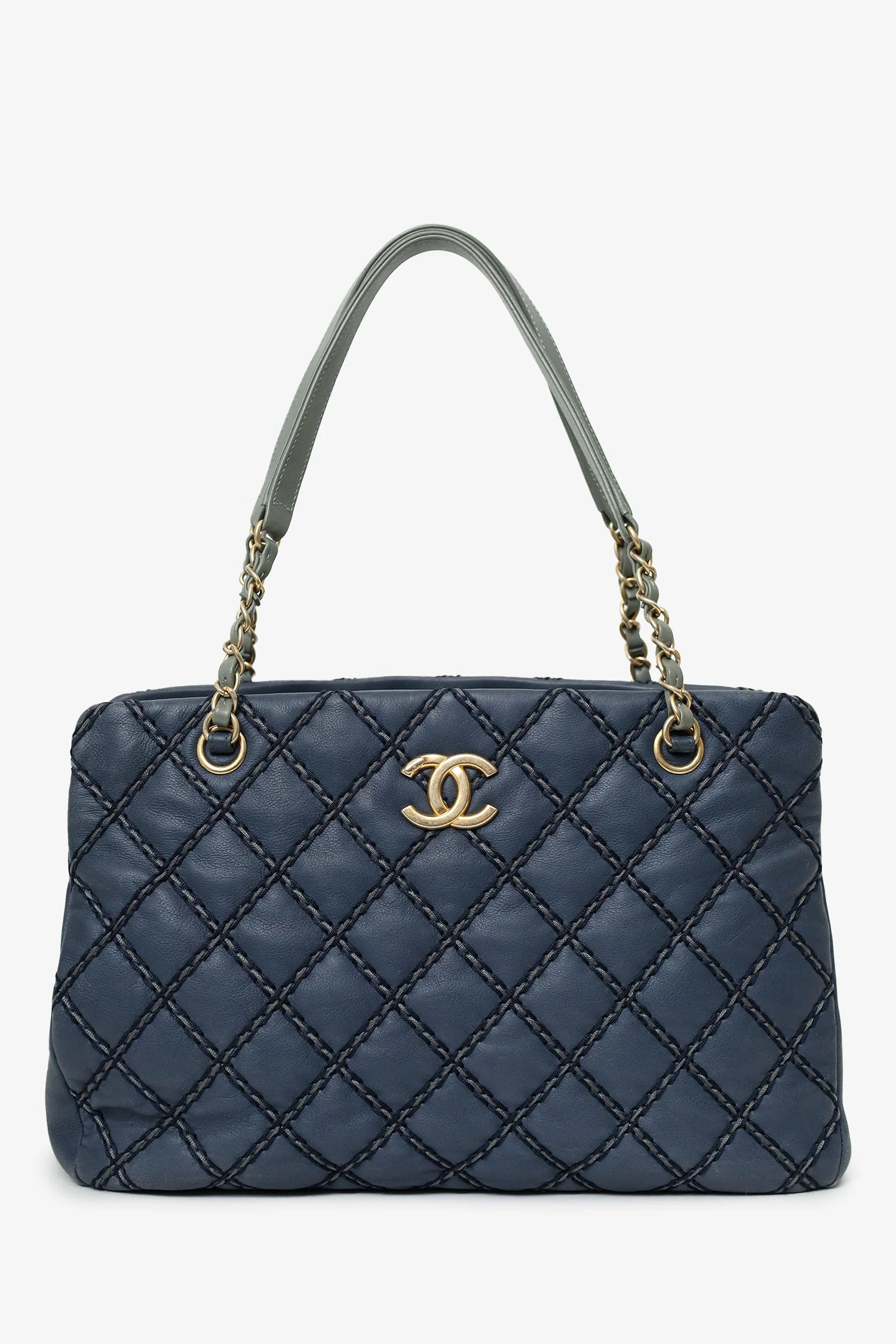 Pre-Loved Chanel™ 2014 Blue Leather Paris-Dallas Chic Stitch Bag - Image 7