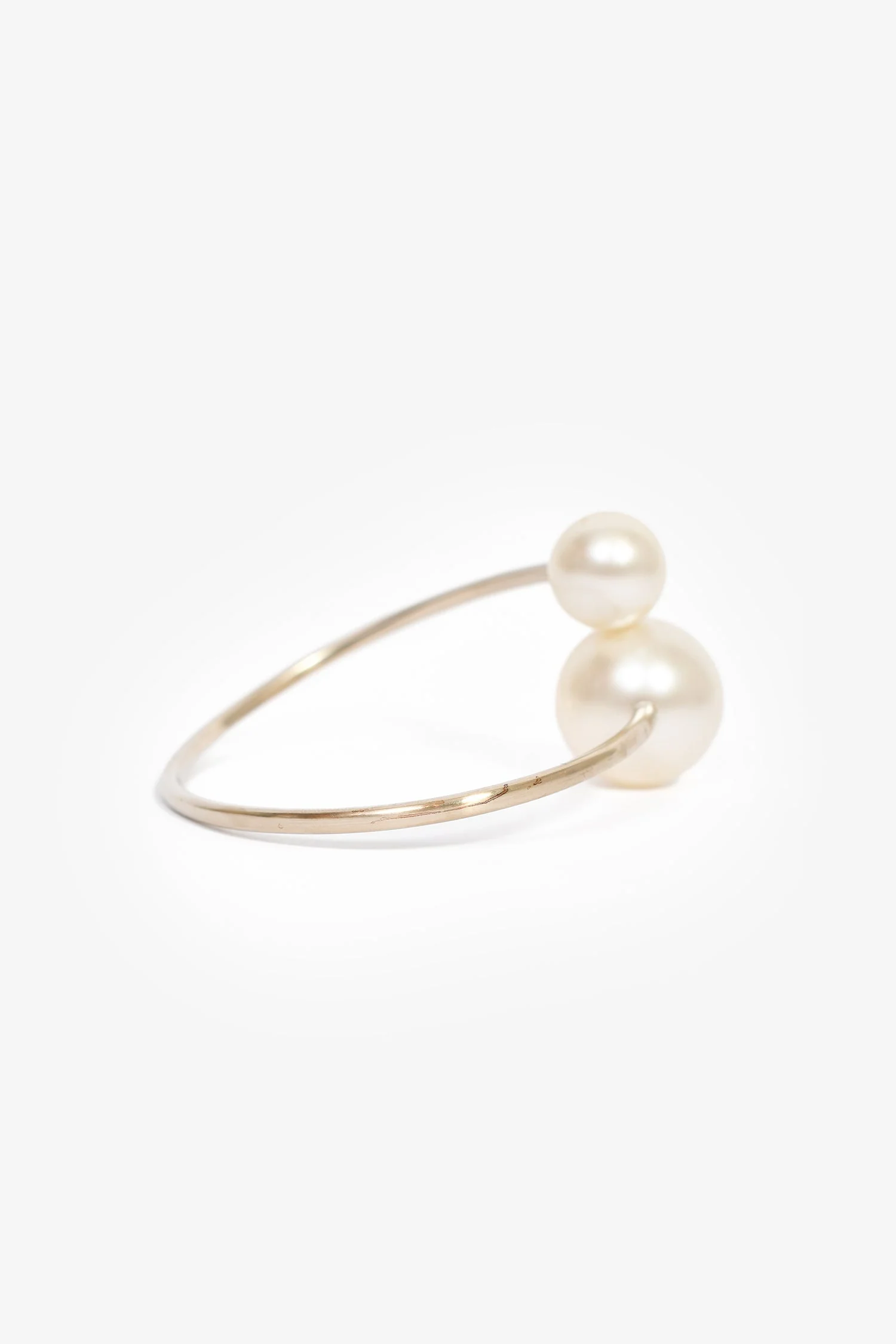 Pre-Loved Chanel™ 2014 Gold Toned Faux Pearl CC Cuff - Image 2