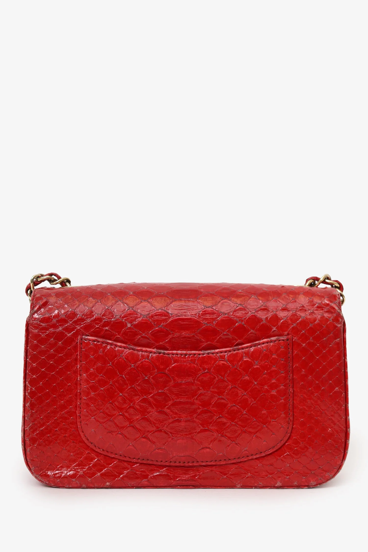 Pre-Loved Chanel™ 2014 Red Python Mini Flap Bag - Image 2