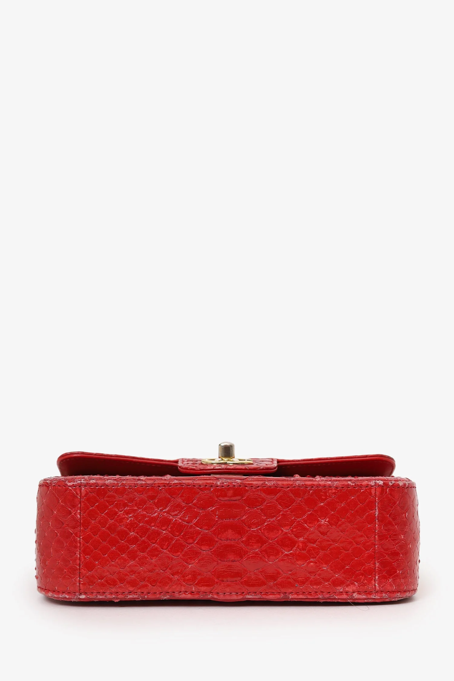 Pre-Loved Chanel™ 2014 Red Python Mini Flap Bag - Image 5