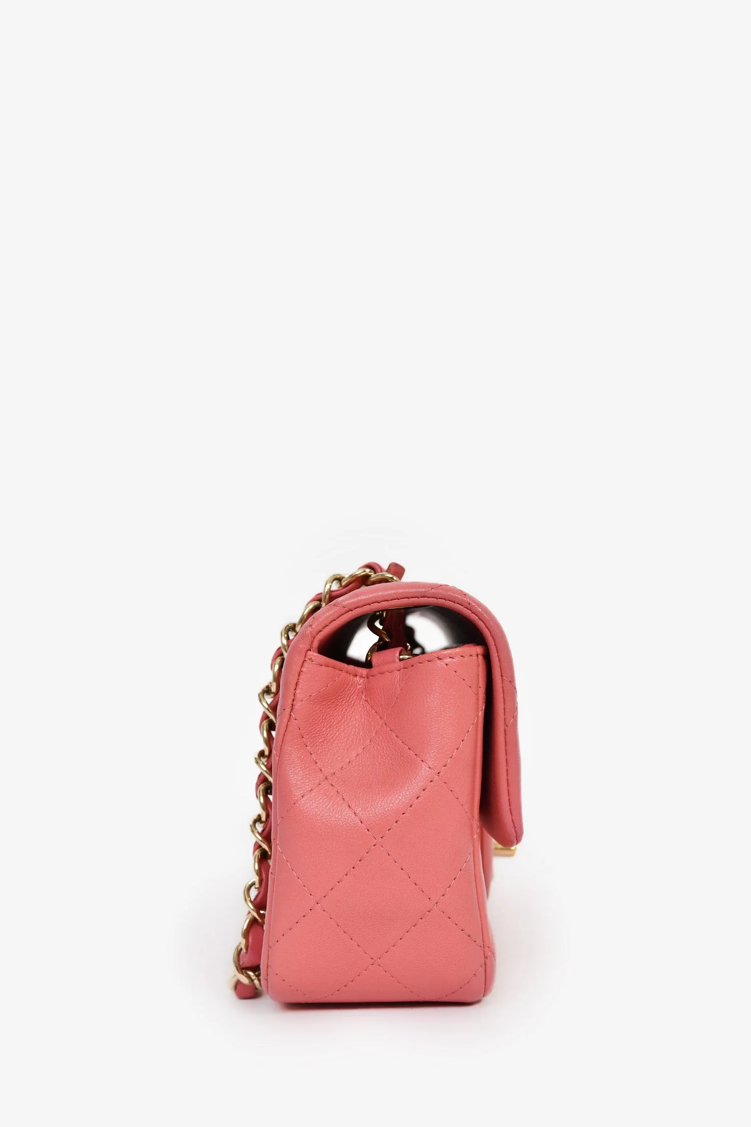 Pre-Loved Chanel™ 2014 Valentine Charms Edition Pink Quilted Lambskin Mini Rectangular Flap Bag - Image 3