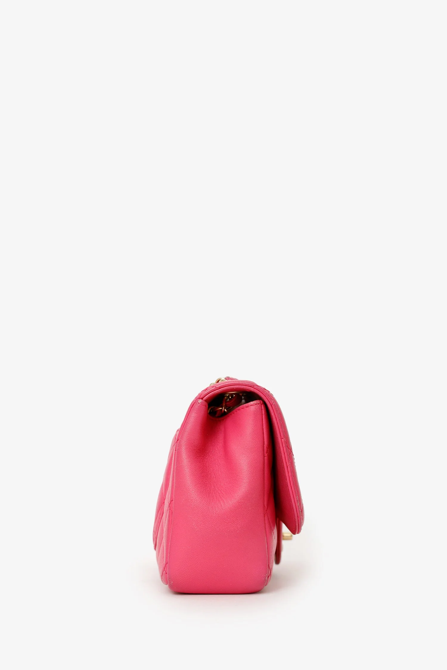 Pre-Loved Chanel™ 2015-16 Pink Lambskin Quilted Mini Mademoiselle Chic Flap - Image 2
