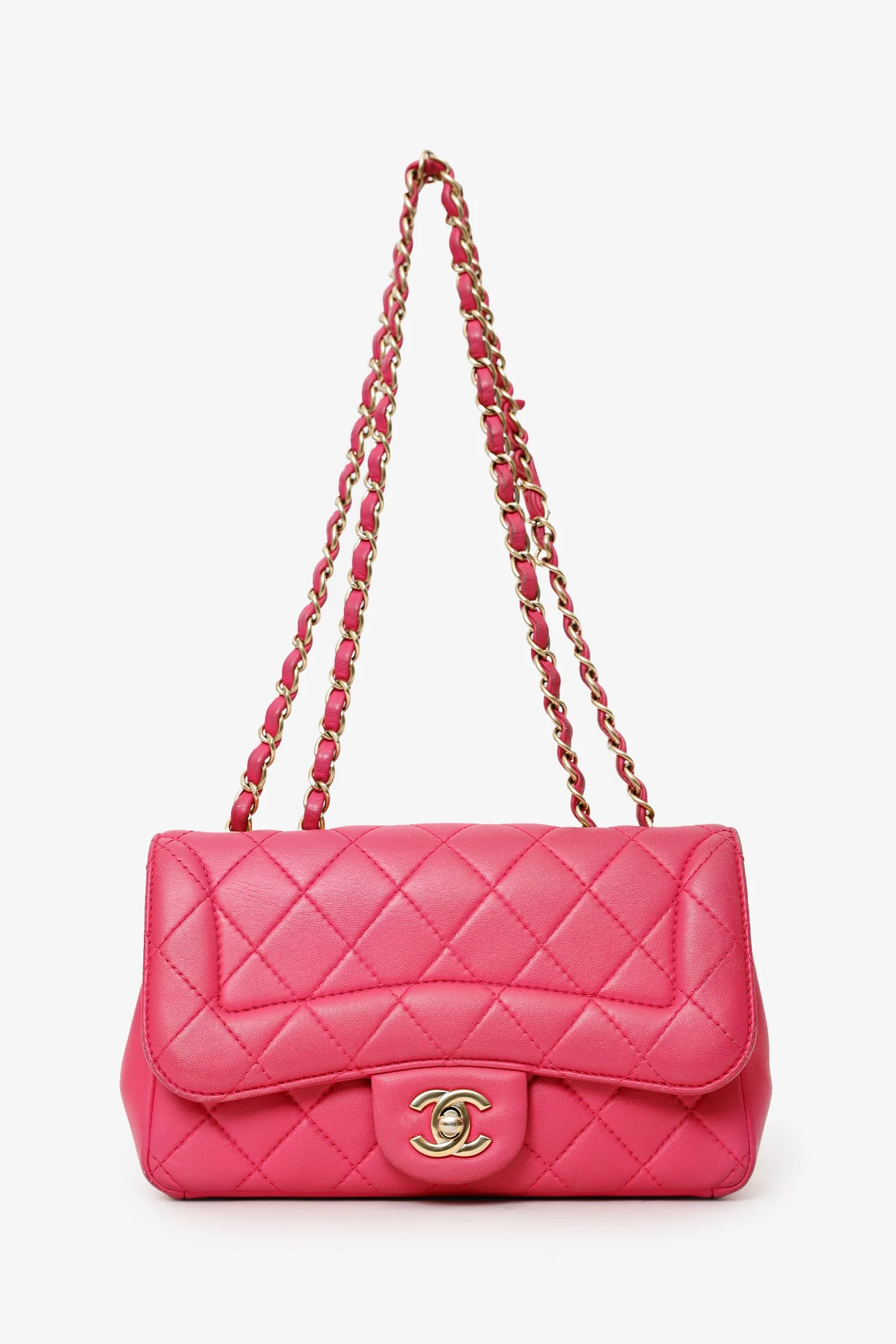 Pre-Loved Chanel™ 2015-16 Pink Lambskin Quilted Mini Mademoiselle Chic Flap - Image 6