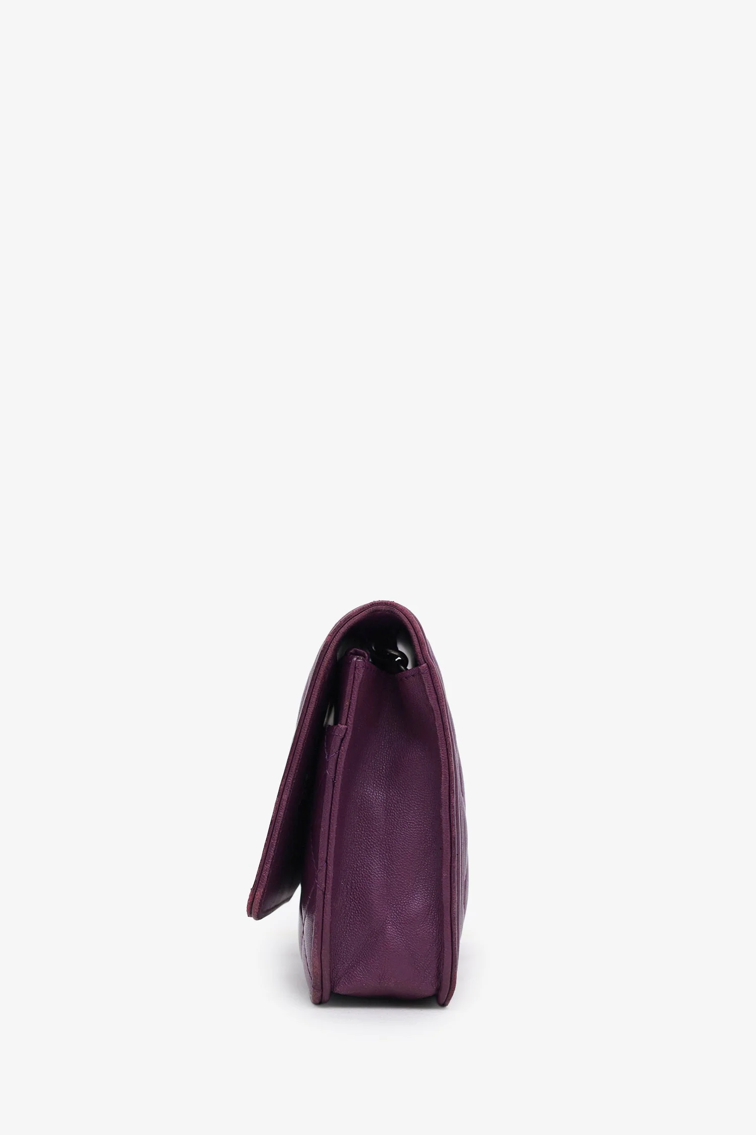 Pre-Loved Chanel™ 2015-16 Purple Lambskin Boy Wallet On Chain SHW - Image 4