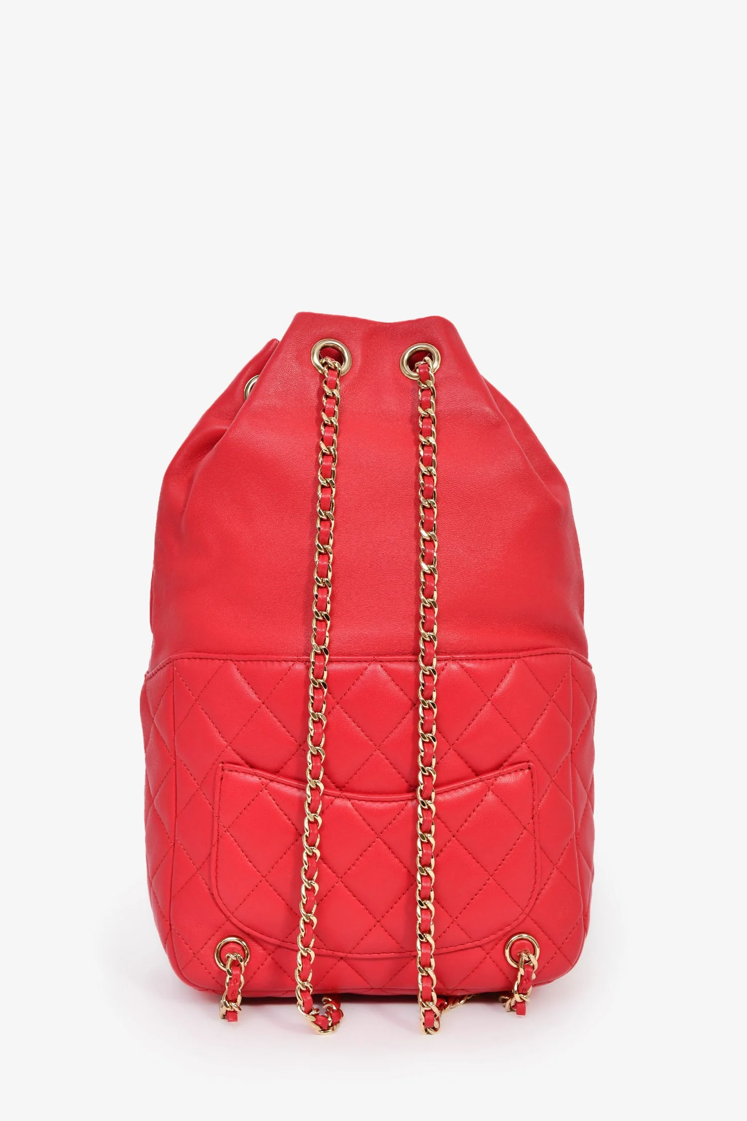 Pre-Loved Chanel™ 2015/16 Red Lambskin Leather Small Paris-Seoul Backpack - Image 2