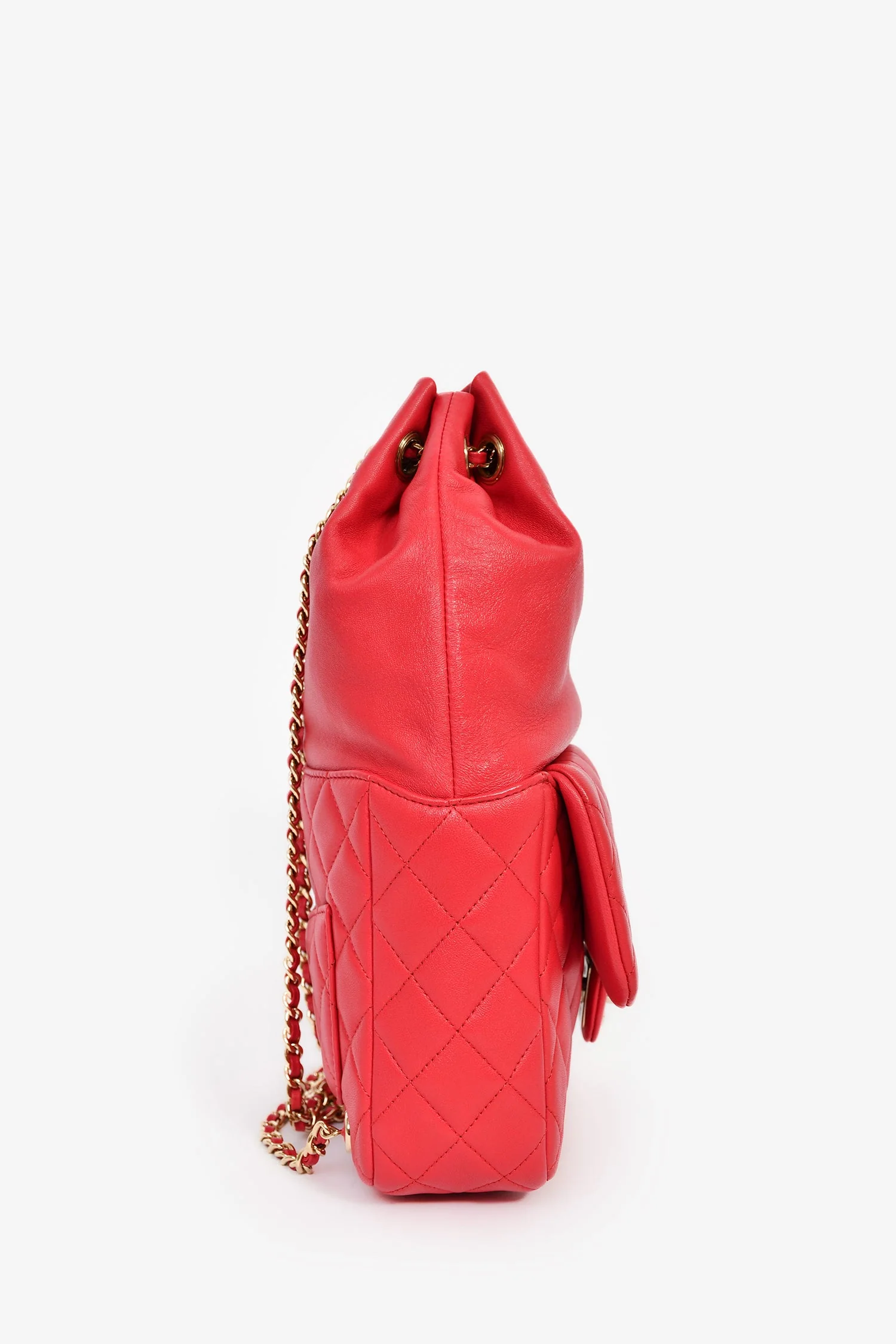 Pre-Loved Chanel™ 2015/16 Red Lambskin Leather Small Paris-Seoul Backpack - Image 3