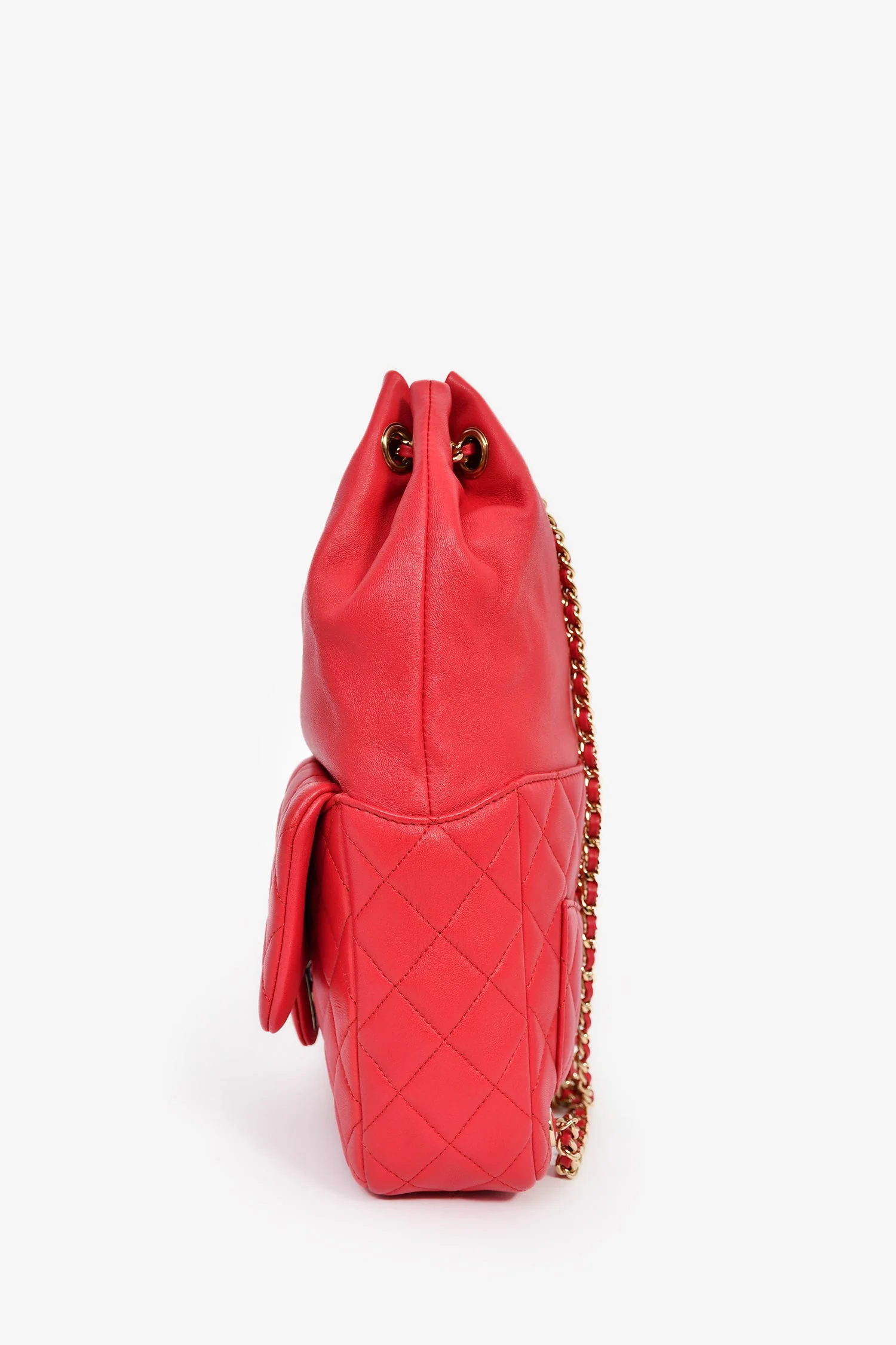 Pre-Loved Chanel™ 2015/16 Red Lambskin Leather Small Paris-Seoul Backpack - Image 4