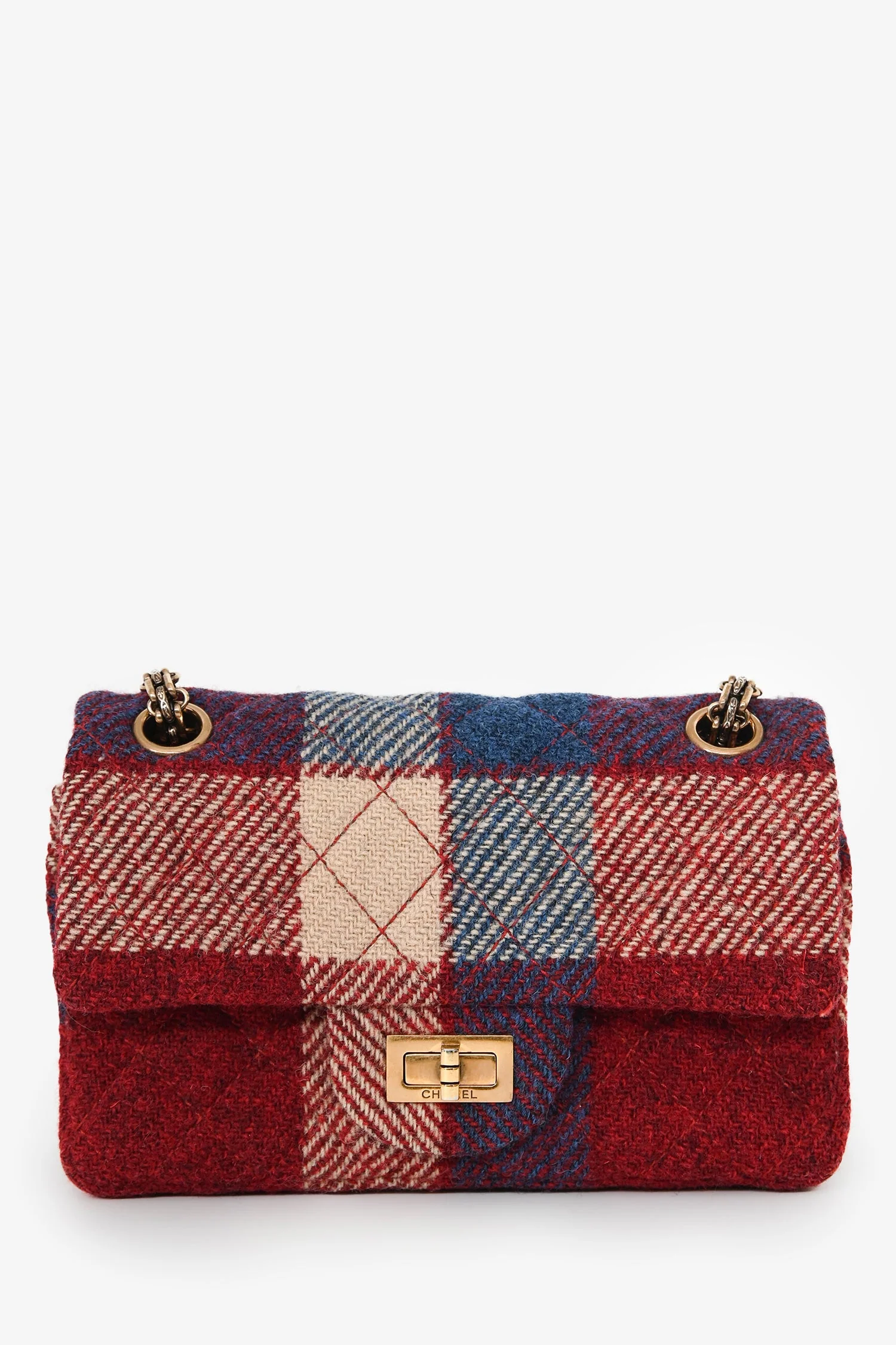Pre-Loved Chanel™ 2015-16 Red Tweed Patterned 2.55 224 Double Flap Bag - Image 2