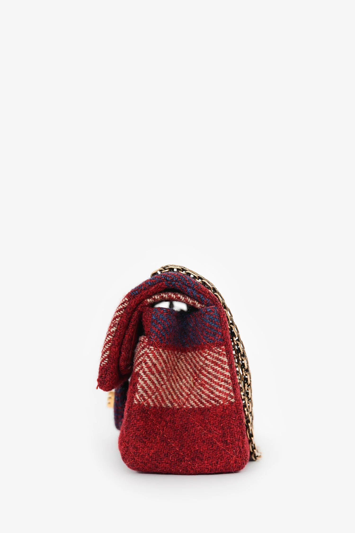 Pre-Loved Chanel™ 2015-16 Red Tweed Patterned 2.55 224 Double Flap Bag - Image 6