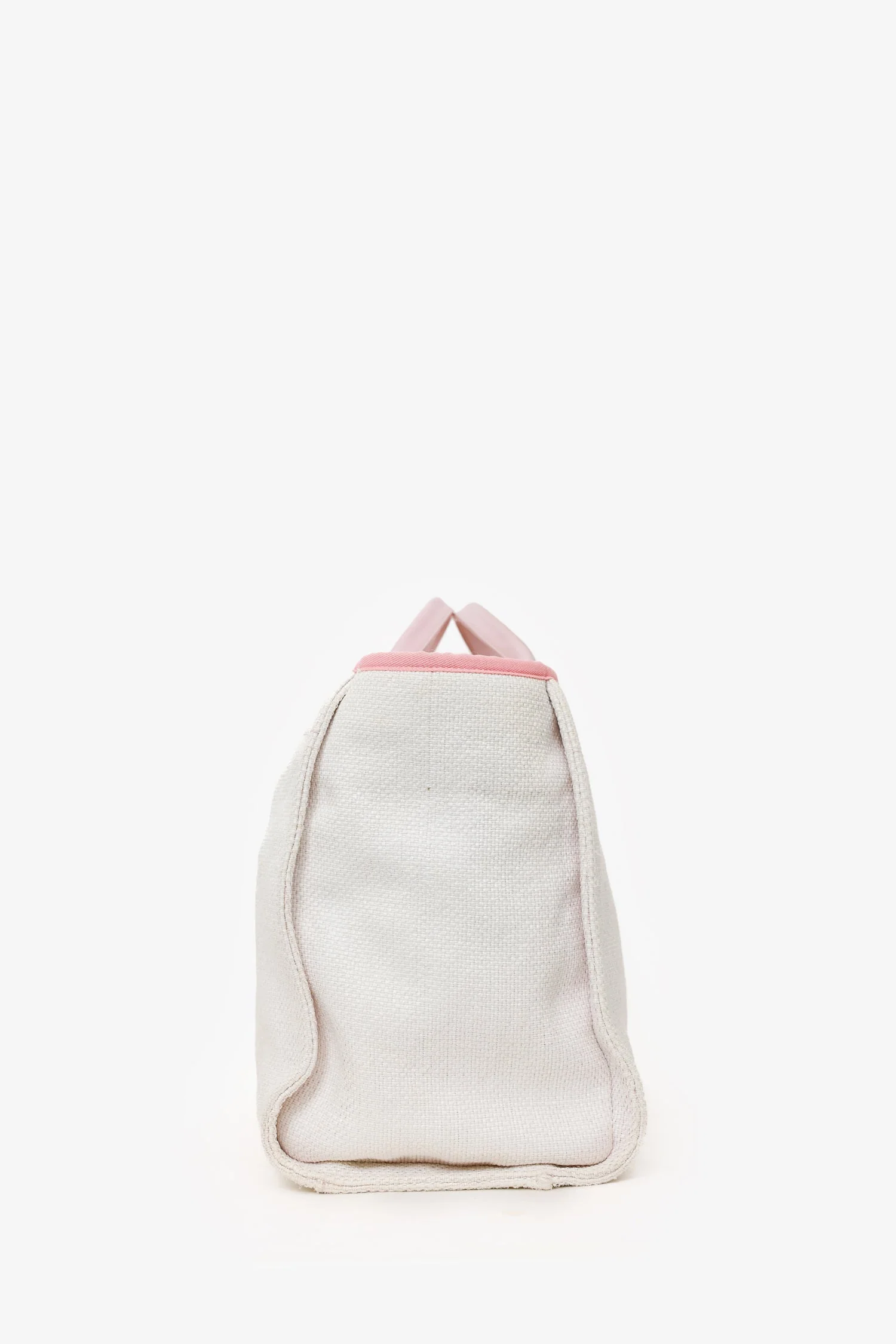 Pre-Loved Chanel™ 2015-16 White/Pink Medium Deauville Tote - Image 3