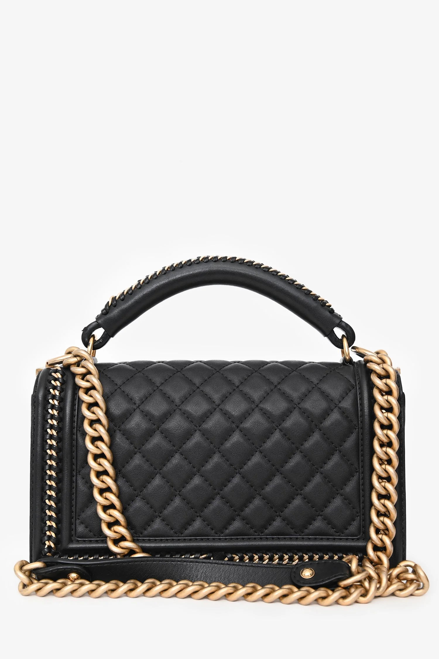 Chanel™ 2016/17 Black Quilted Leather Medium Chain Top Handle Bag - Image 2