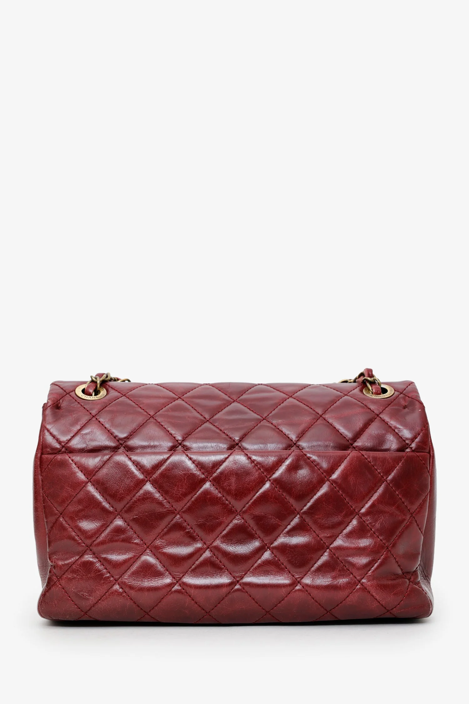 Pre-Loved Chanel™ 2016-17 Burgundy Leather/Python Urban Mix Flap Bag - Image 2