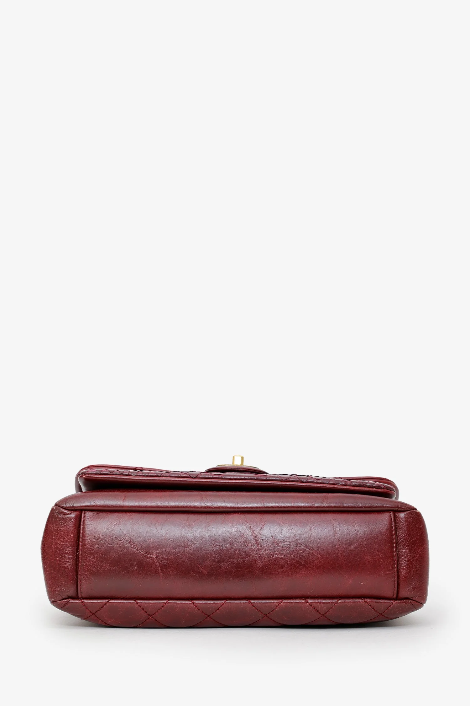 Pre-Loved Chanel™ 2016-17 Burgundy Leather/Python Urban Mix Flap Bag - Image 5