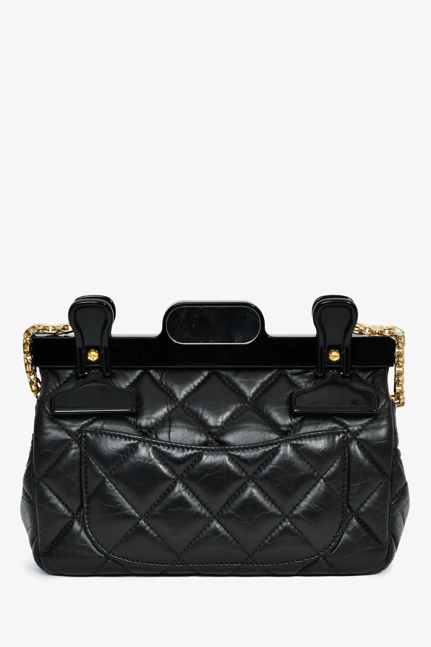 Pre-Loved Chanel™ 2016-17 Runway Black Calfskin Leather 2.55 Reissue Hanger Flap Bag - Image 2